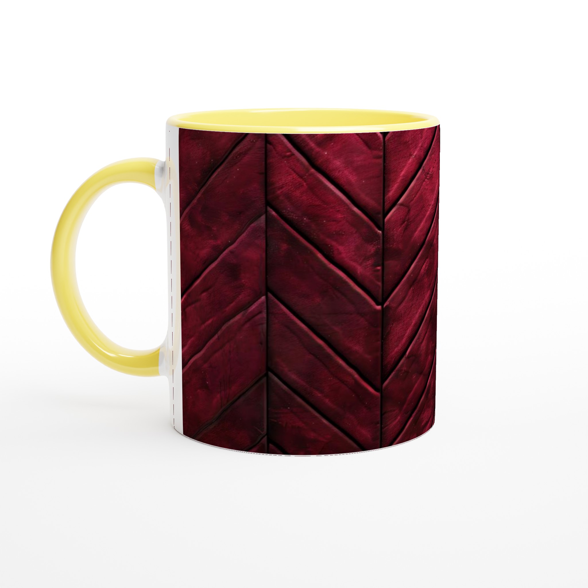 Vit 11oz keramisk mugg med elegant vinröd geometri – välj bland 7 djärva keramikfärger 3 2db34559-c897-43d1-a470-03aef14e7c24