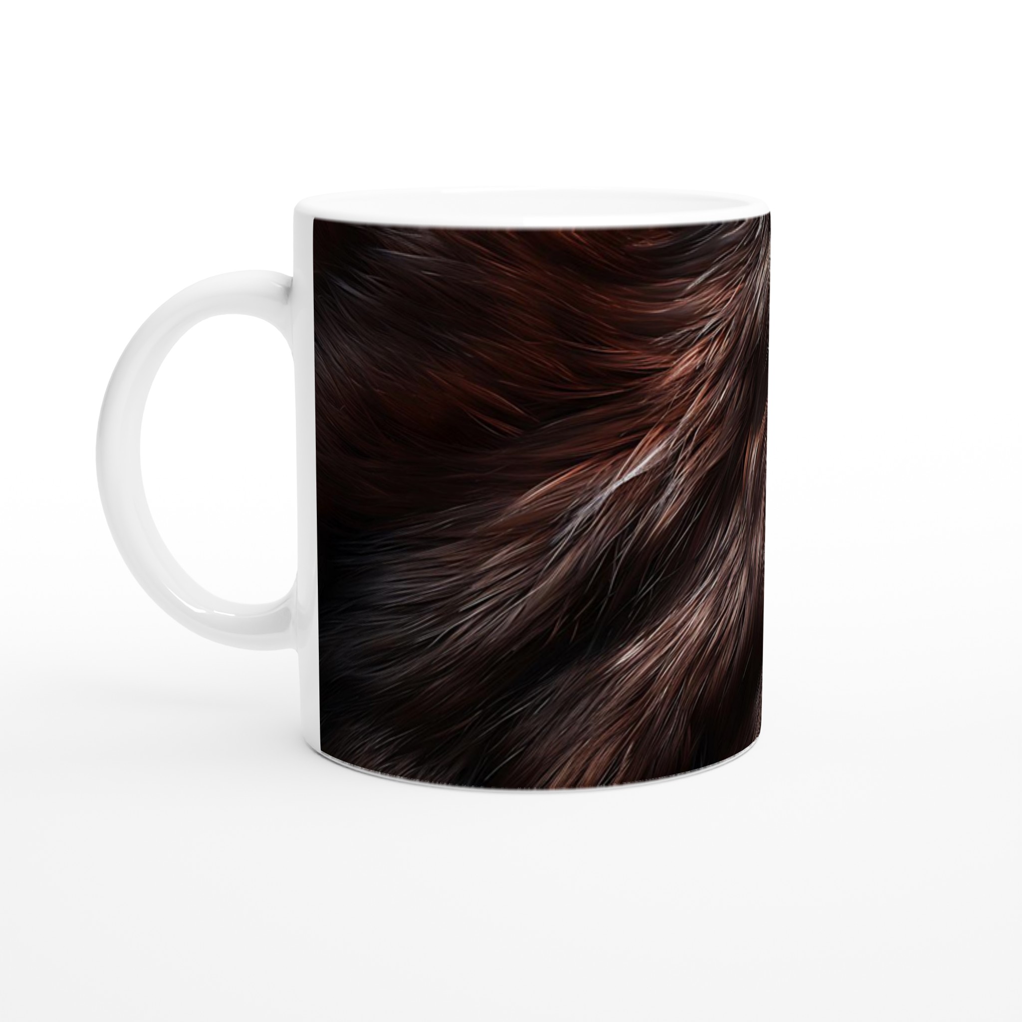 Vit 11oz keramisk mugg med varm, levande pälsdesign i flera färger 1 2df44bdf-91ff-49e9-98fa-8013259bd5a1