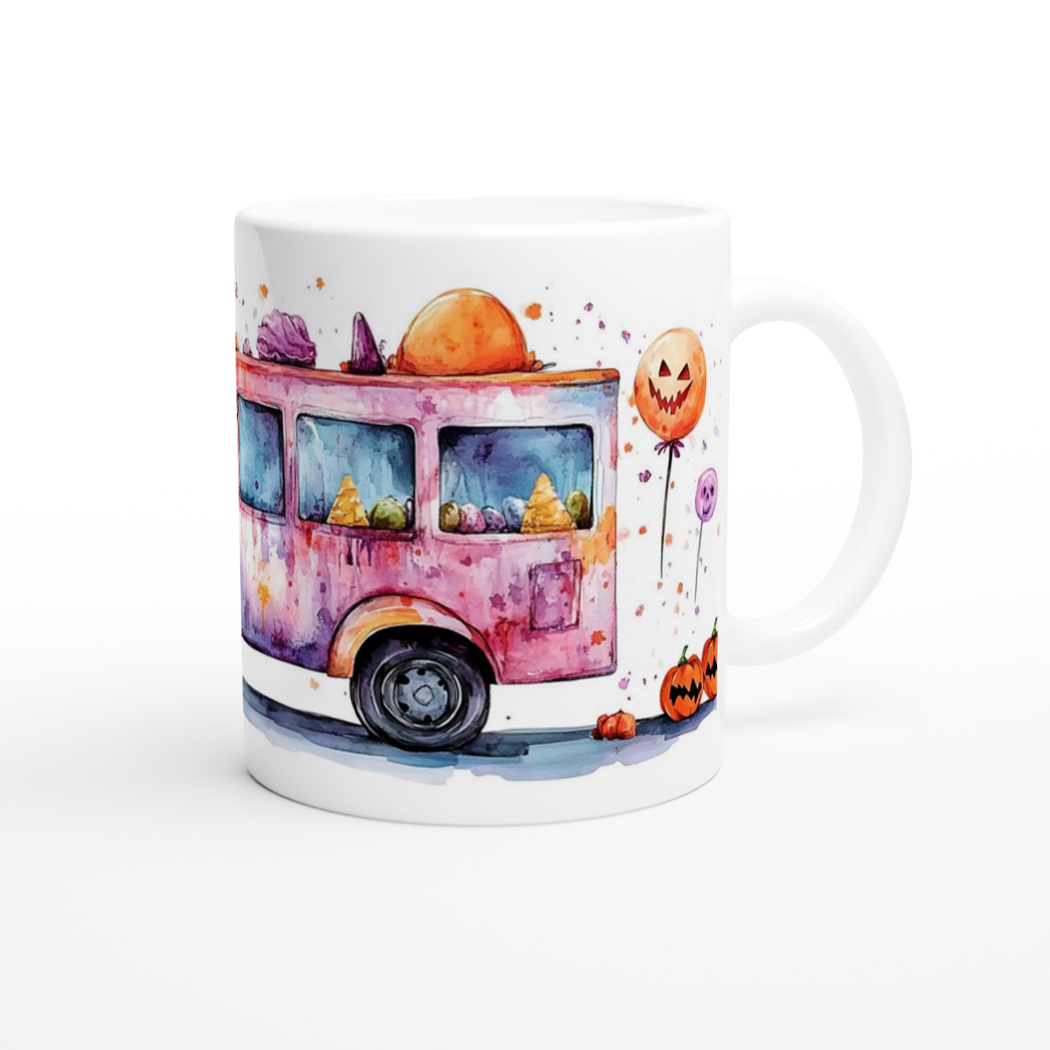 Magisk Halloween-Mugg: En Godisbil i Akvarell | 11oz Keramisk Kaffemugg 9 2df55746-0ccd-4402-bec6-8daabd69d264