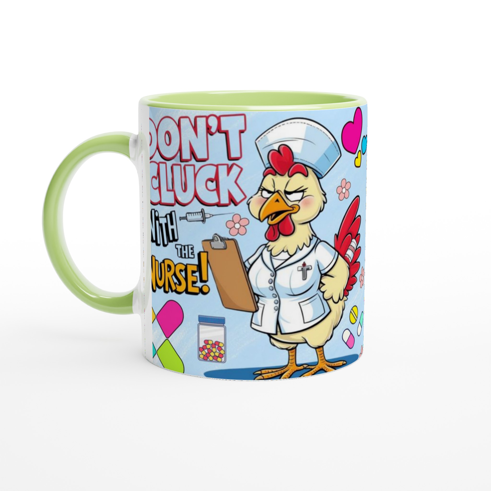 Vit 11oz keramisk mugg med lekfullt sjuksköterske-humor i sju färgstarka nyanser 7 2dfbafdc-a051-4b9a-ac1b-33d1b854a669