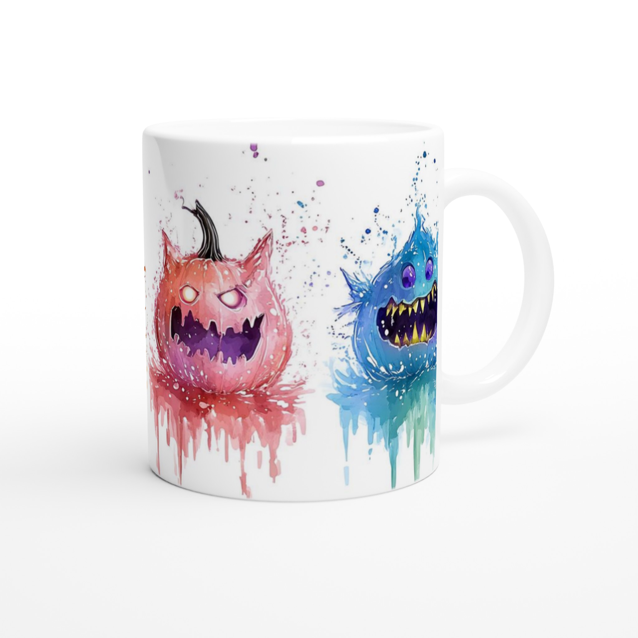 Färgglada Halloweenmuggar: Månadens läskiga vänner i akvarell – 11 oz keramikmugg i ditt val av färg 9 2e21581d-8470-436f-8e44-4daf752a43a0