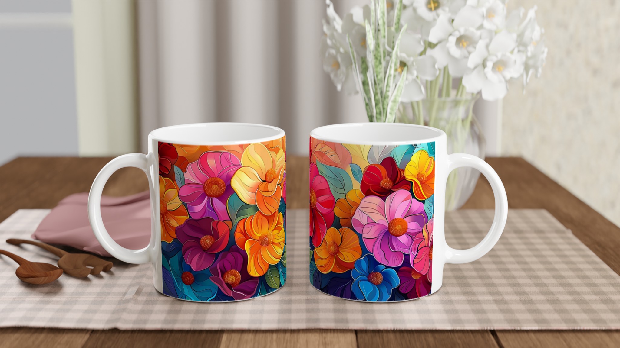 Färgsprakande Blomstermugg – 11oz Keramikmugg i Ditt Val av 7 Livfulla Nyanser 10 2e8ca611-187a-4967-9fd6-2ee1544875e2