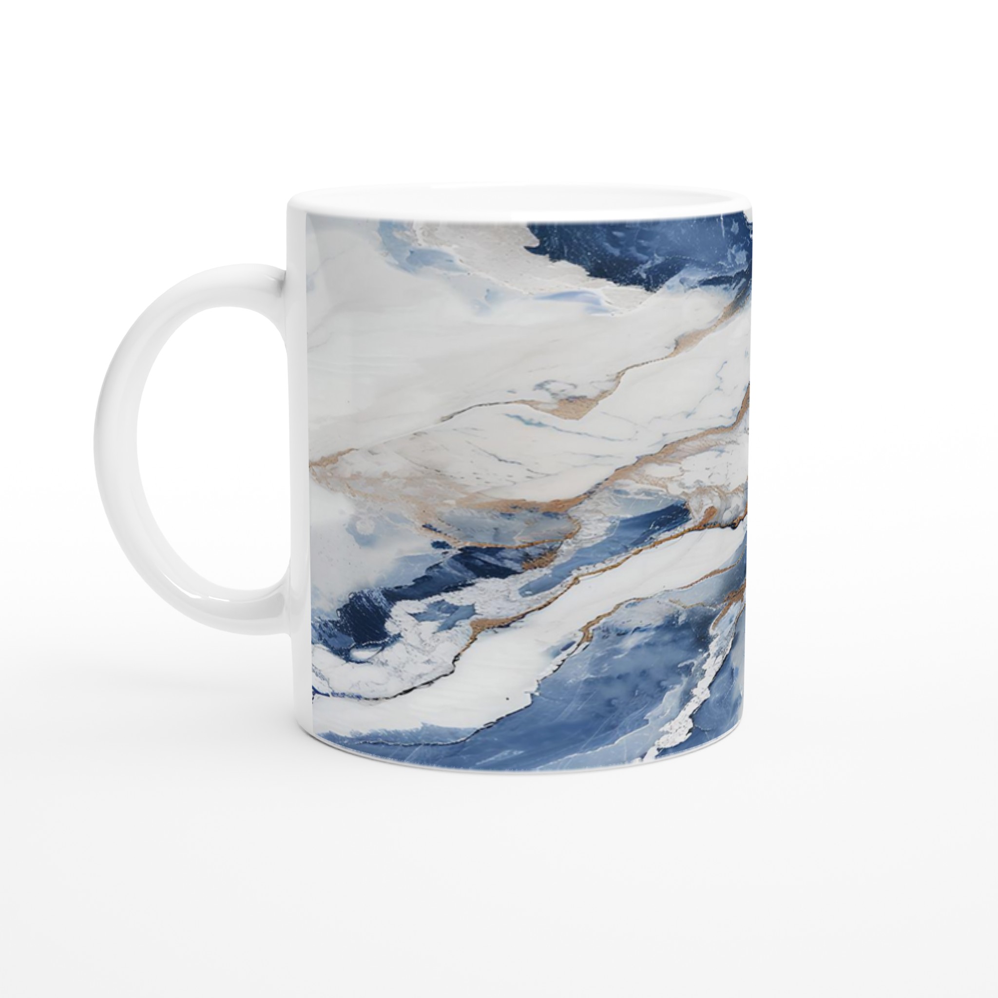 Abstrakt Marmor Mugg – Blå & Guld Konst för Din Kaffestund, 11oz Keramik 1 2ed54b47-b08b-4f5f-b98f-278c34b2225c