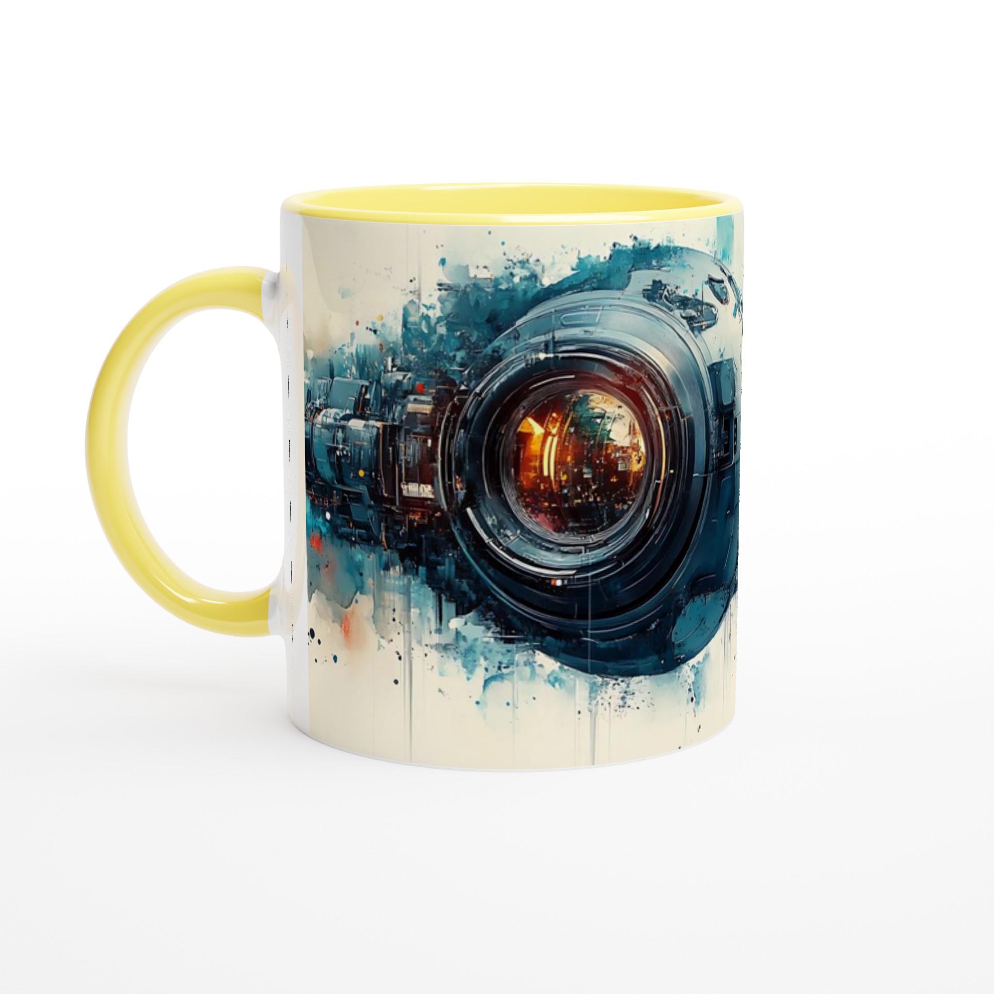 Vit 11oz keramisk mugg med futuristisk rymddesign i flera färger 3 2ee5a97a-6c88-4ee2-8e7f-1bd6f9d91970