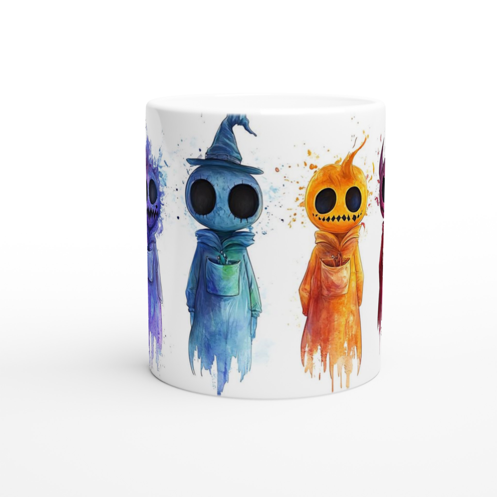 Färgglada Halloween-vänner: Unik 11 oz Keramisk Mugg för Skrämmande Kul i Alla Regnbågens Färger 8 2f2ff19e-3835-4f4c-98bc-fd26a39690a3