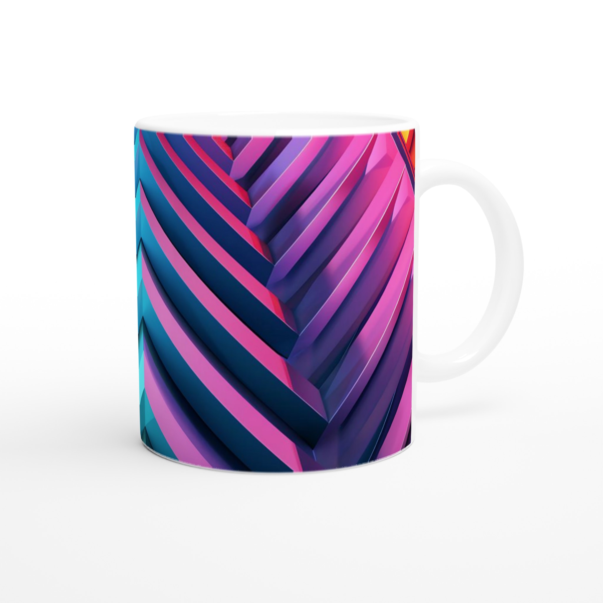 Abstrakt Chevron Mugg – 11oz Keramisk Kaffekopp i Levande Neonfärger, Perfekt för Den Moderna Vardagen 9 2f39596a-aa83-4a96-ac22-349f3dd9025a
