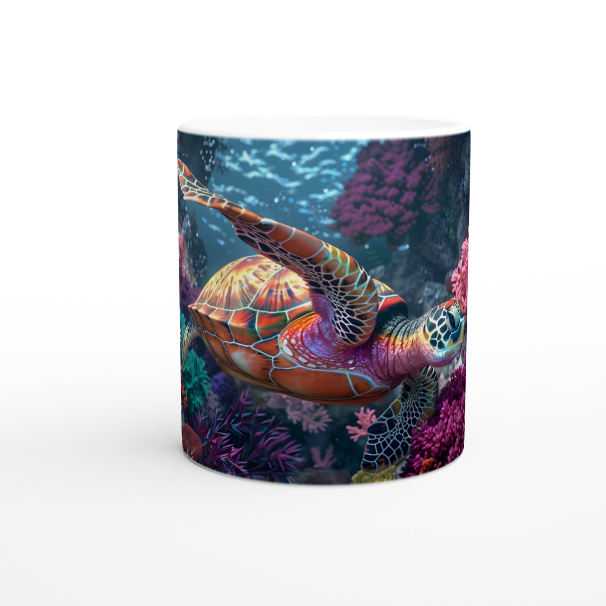Oceanisk Prakt Keramikmugg – Färgglad Havssköldpadda med Koraller i Valfri Kulör 11oz 8 2f49e4cc-aed2-4322-9f38-1eb58c17e5f0