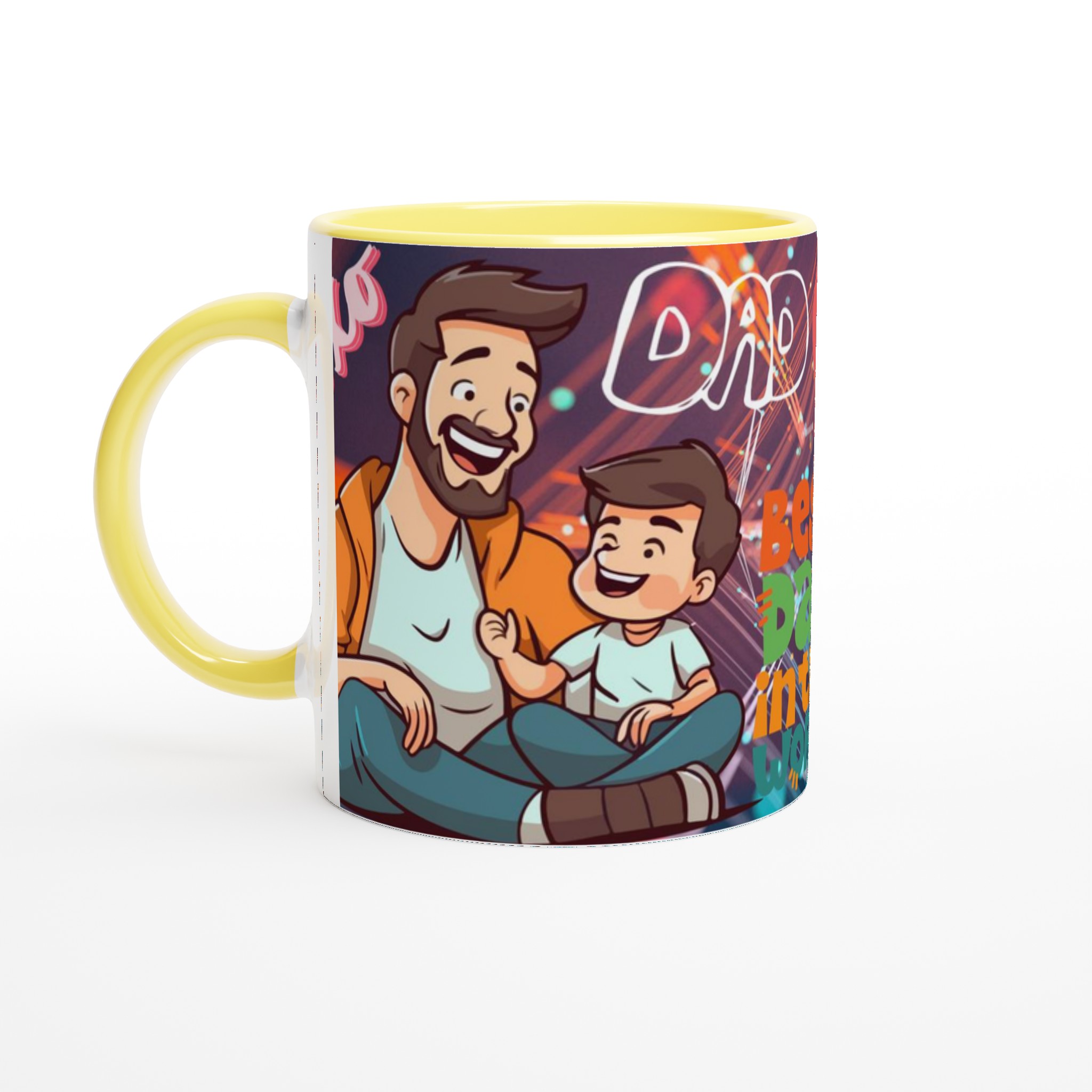 Vit 11oz keramisk mugg – hylla världens bästa pappa med charmiga färger 3 2f4ab511-7202-4f09-9500-ccbff7e5a12b