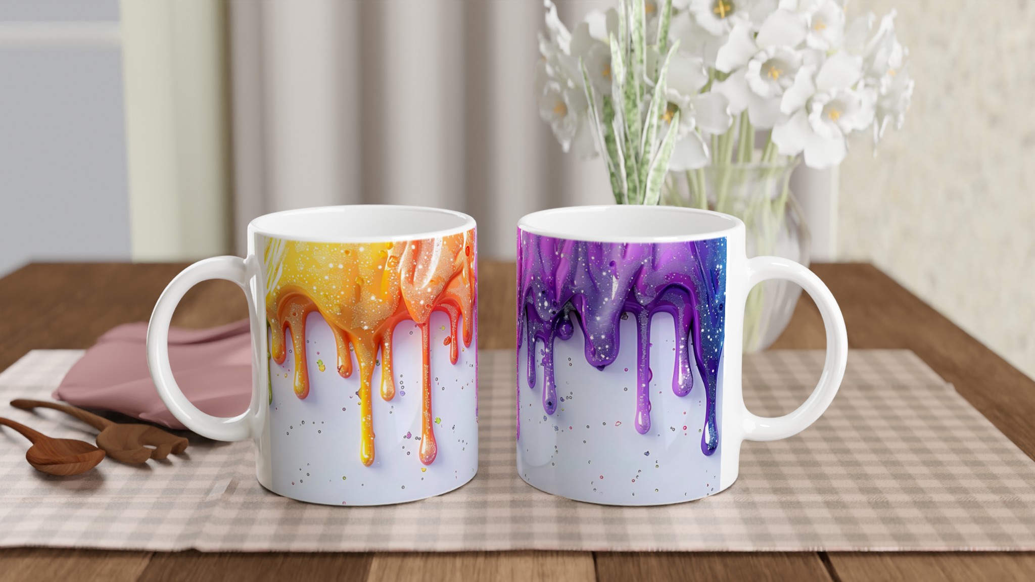 Rainbow Glitter Drip Keramikmugg - 11oz, Välj din favoritfärg för en magisk kaffestund! 10 2f658fda-4a45-4331-b685-b763f9eb18de