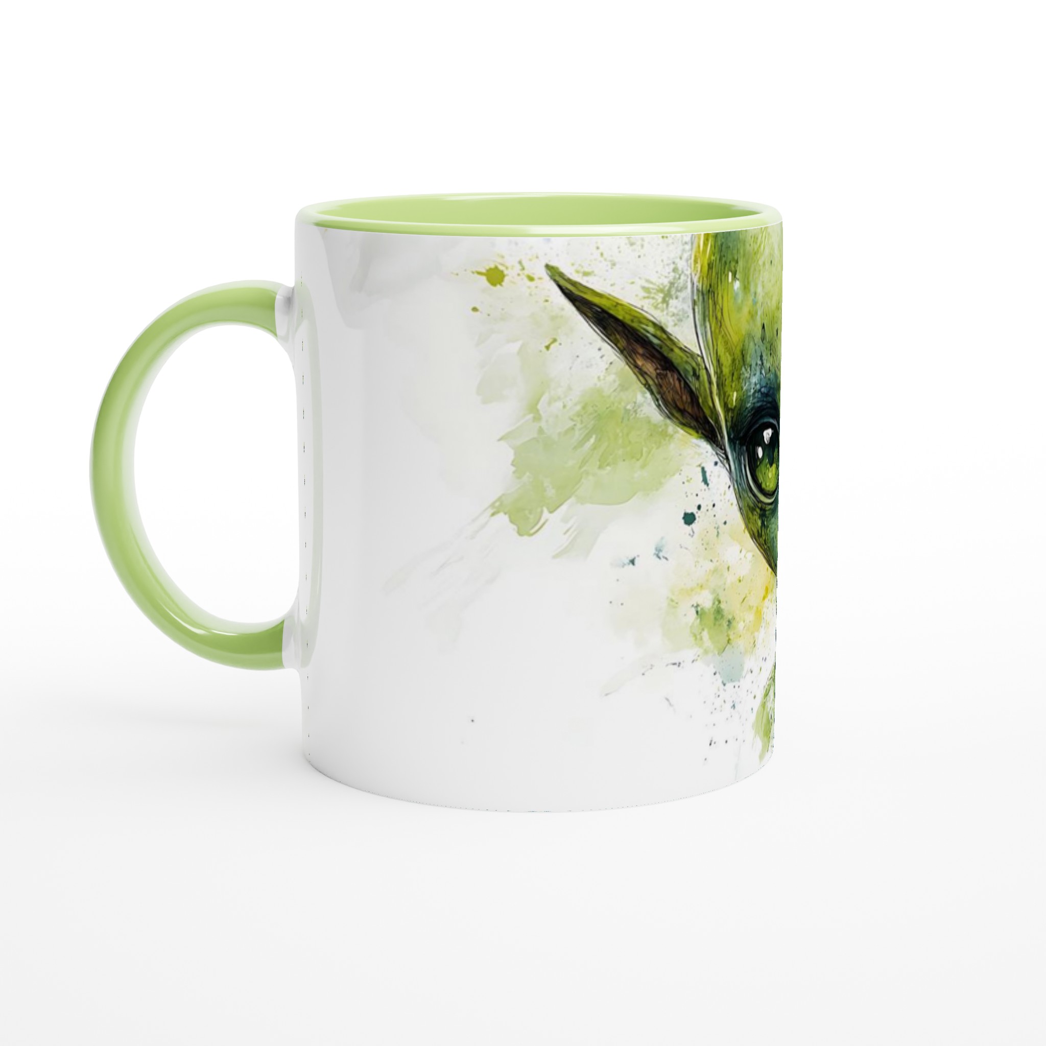 Mystisk Grön Alien Akvarell Mugg - 11oz Keramikmugg för Fantasifulla Dryckesstunder 7 2f763f1f-3e6b-4f43-9f0e-2f3ab83ebe6e