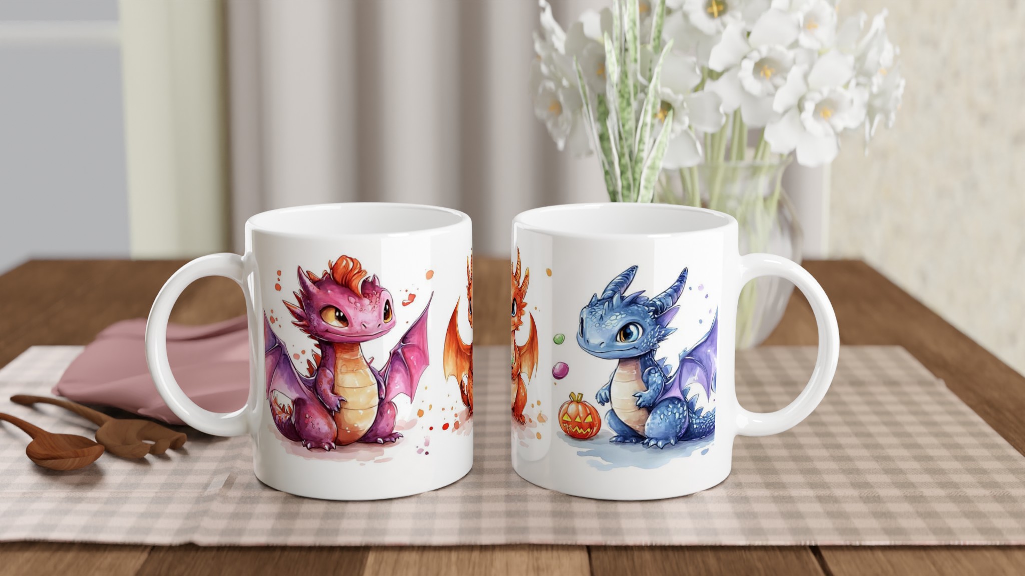 Söta Drakvänner Keramisk Mugg - 11oz i Valfri Färg, Perfekt för Kaffeälskare & Fantasyfans! 10 2f76cb03-92c8-4144-b7b0-04711168baff