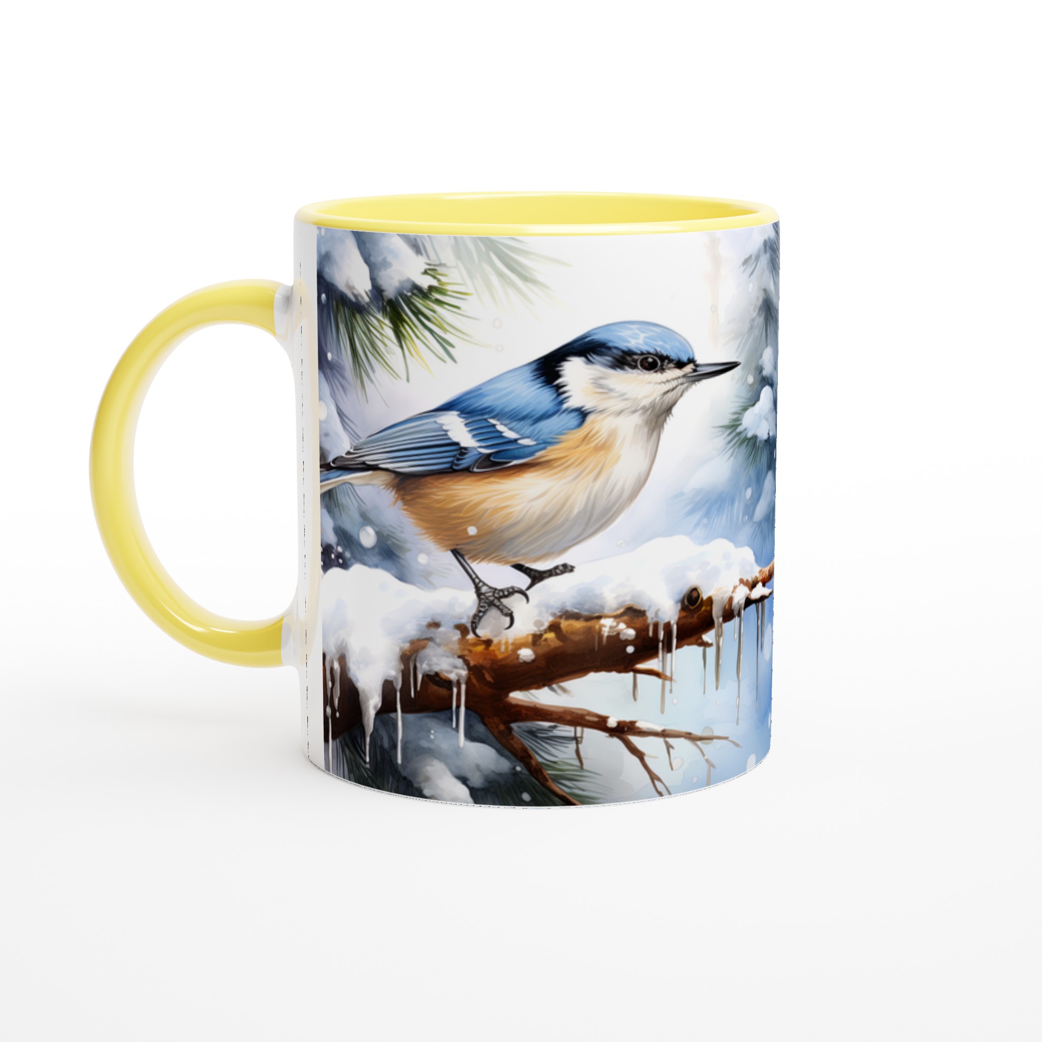 Vit 11oz keramisk mugg med vintrig fågelskönhet i flera färgalternativ 3 2f7e9967-1783-46e4-93b8-bb64e04624b0
