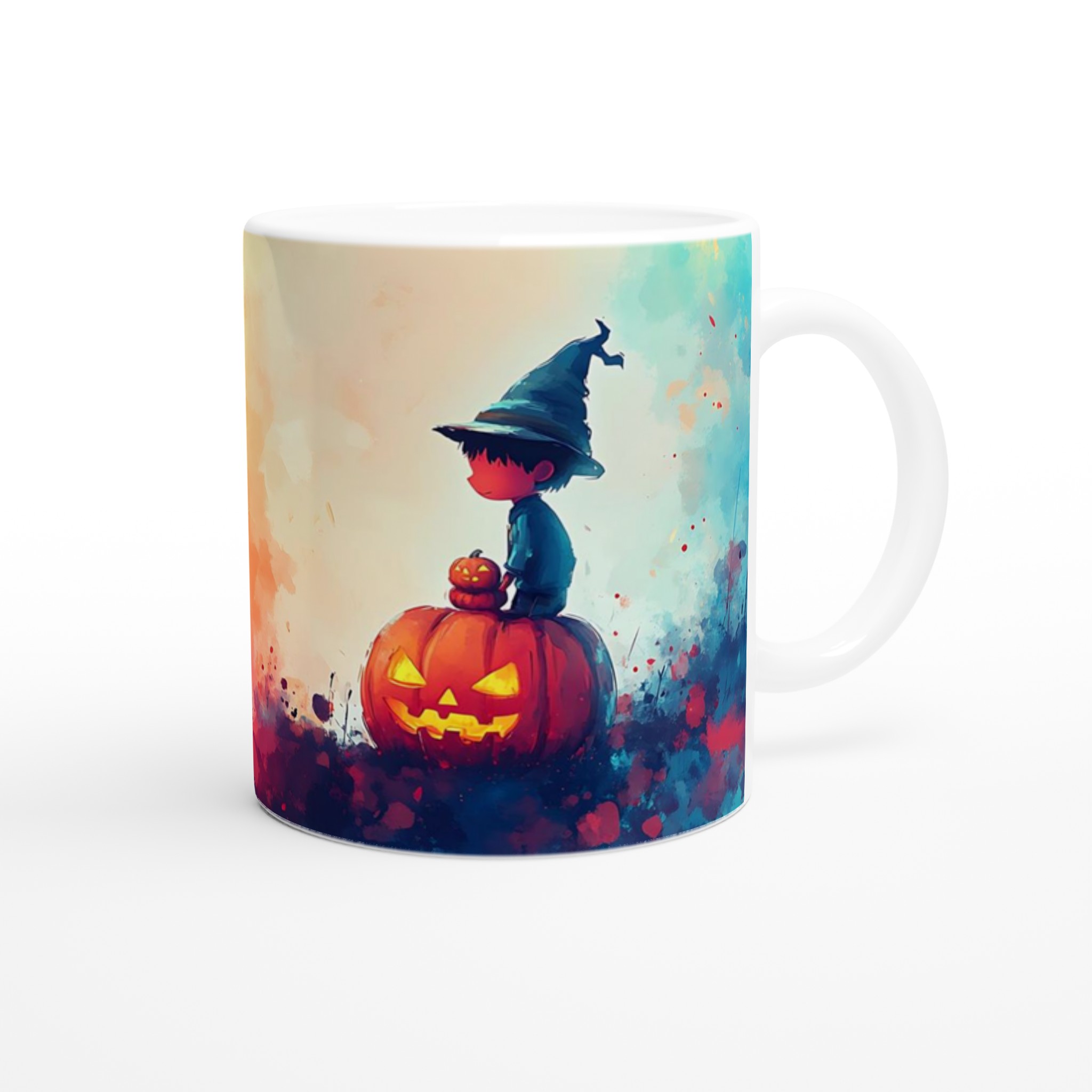 Magisk Halloween Mugg – Lekfull Design i Akvarell | 11oz Keramisk Kaffemugg 9 301a67c7-ac39-439f-bd05-492bcb919c01
