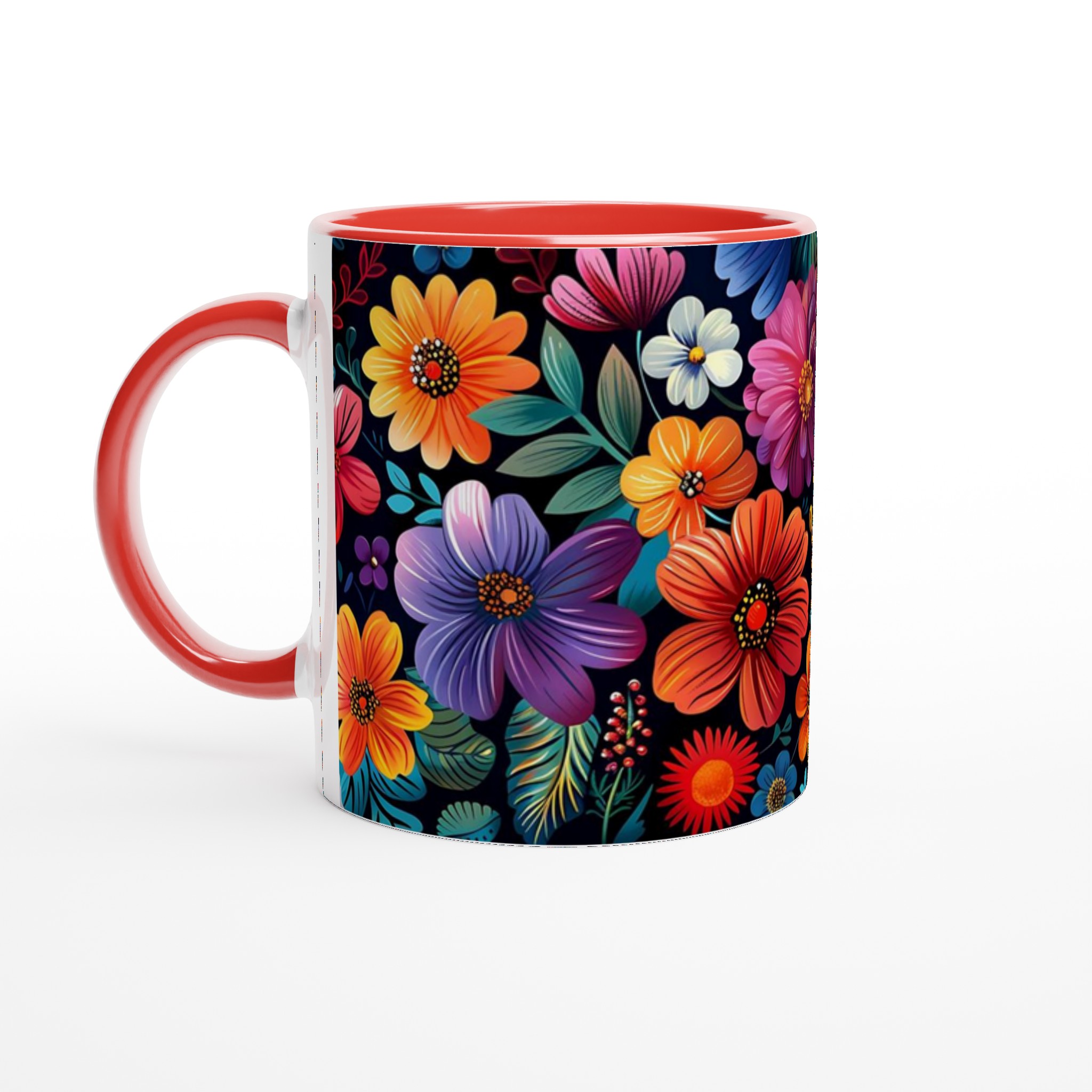 Färgsprakande Blommönster Mugg – 11oz Keramisk Kaffekopp för en Glad Start på Dagen 5 30635333-0cca-48e3-8bb4-af222dde00bb