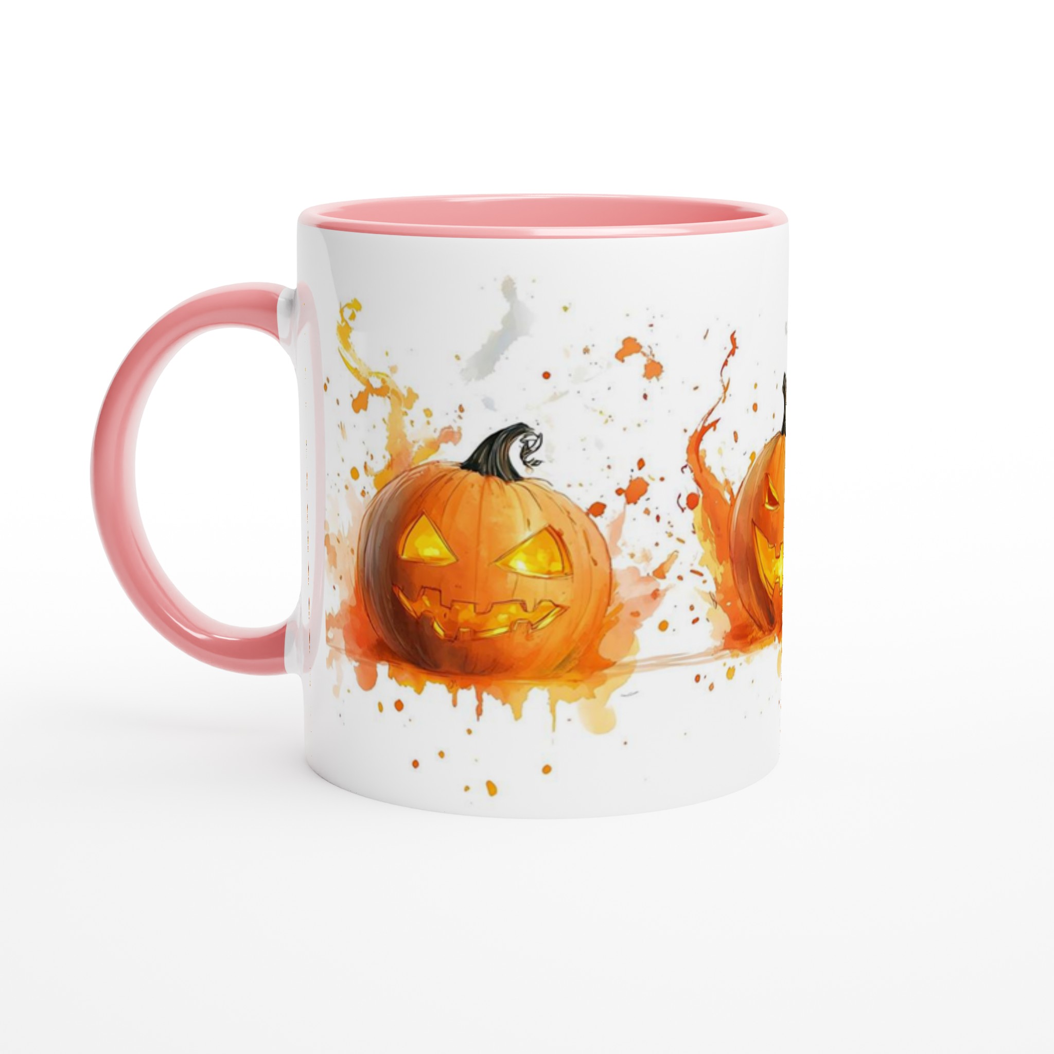 Skrämmande Jack-O'-Lantern Keramikmugg – Halloween Vattenfärg Design, Välj din Färg 6 307ad48b-f5d2-4e5d-b0cc-b26a08796272