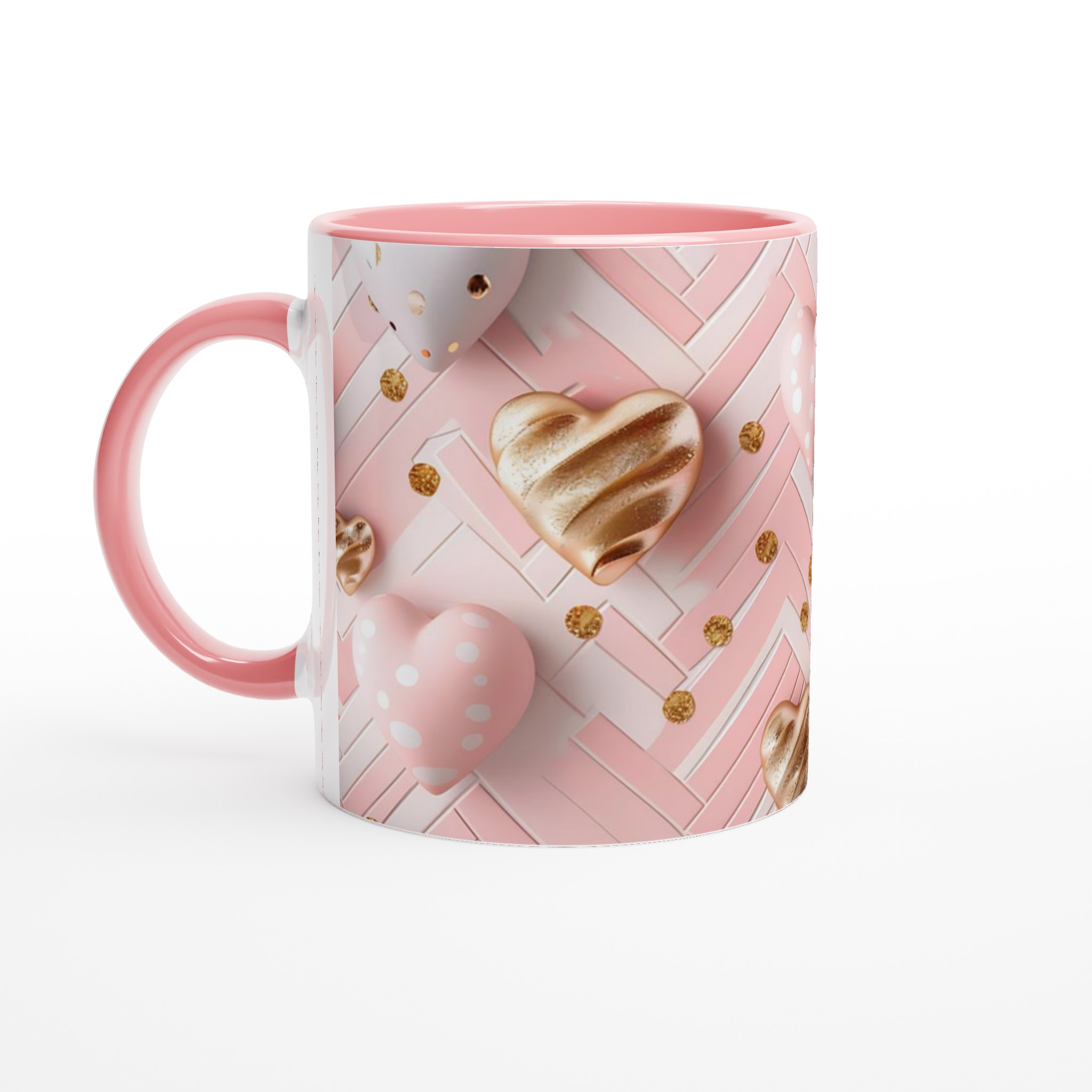 Kärleksfull 11oz Keramikmugg – Rosa & Guldlyx för Din Dryck 6 30ac4571-ba44-4005-9167-24d75c084385