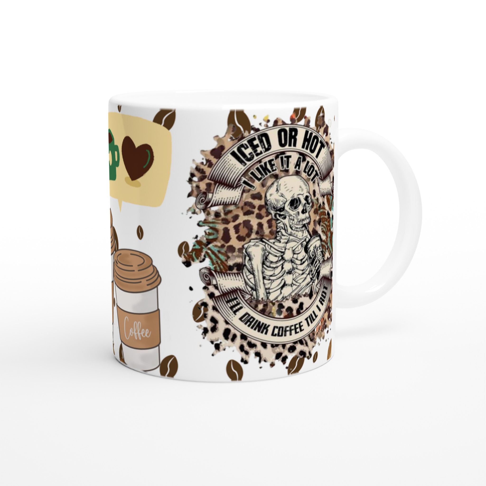 Vit 11oz keramikmugg med edgy kaffeskalle – välj din favoritfärg för att uttrycka din kaffeentusiasm 9 30c43b91-d68d-4639-a115-68f4f34c5d0c