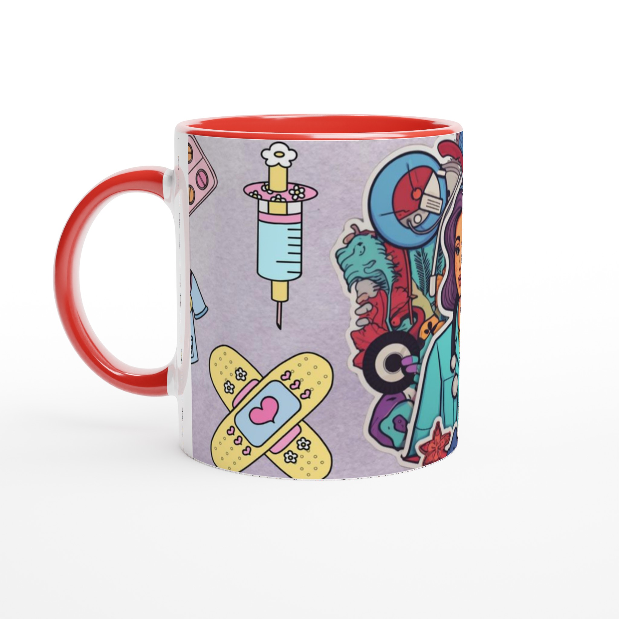 Vit 11oz keramisk mugg med färgstarkt hyllning till vårdhjältar – välj bland sju färgval 5 30d6385b-4ead-445f-811c-e623515f9b4d