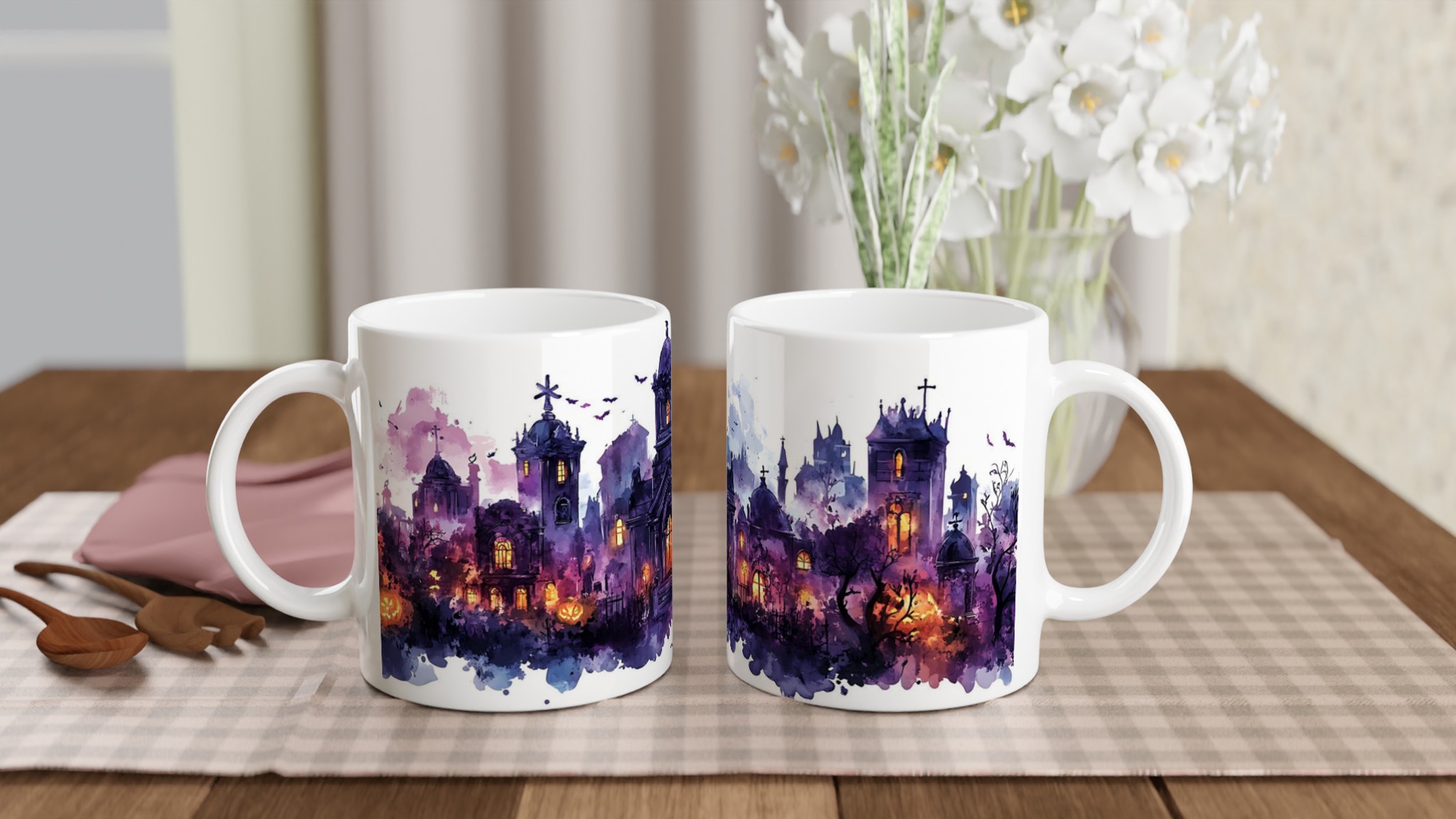 Spöklik Akvarell Kyckogård Mugg – Unik Halloween Design i 7 Färger! 10 3100af27-73e9-43b5-8192-057fe1891242