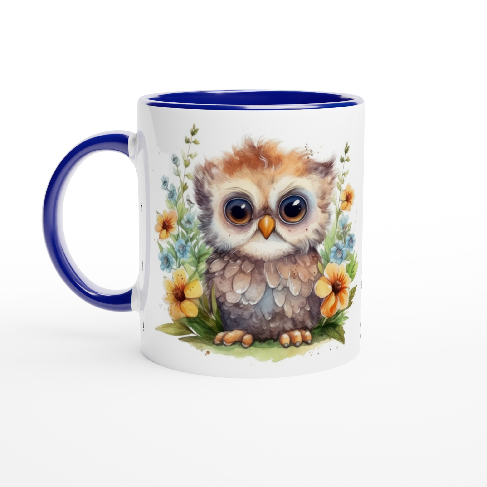 Vit 11oz Keramisk Mugg med Charmig Ugglemotiv i Väljbar Färgpalett 2 3115a3ec-a143-41b8-bc5f-9b556b8565a0