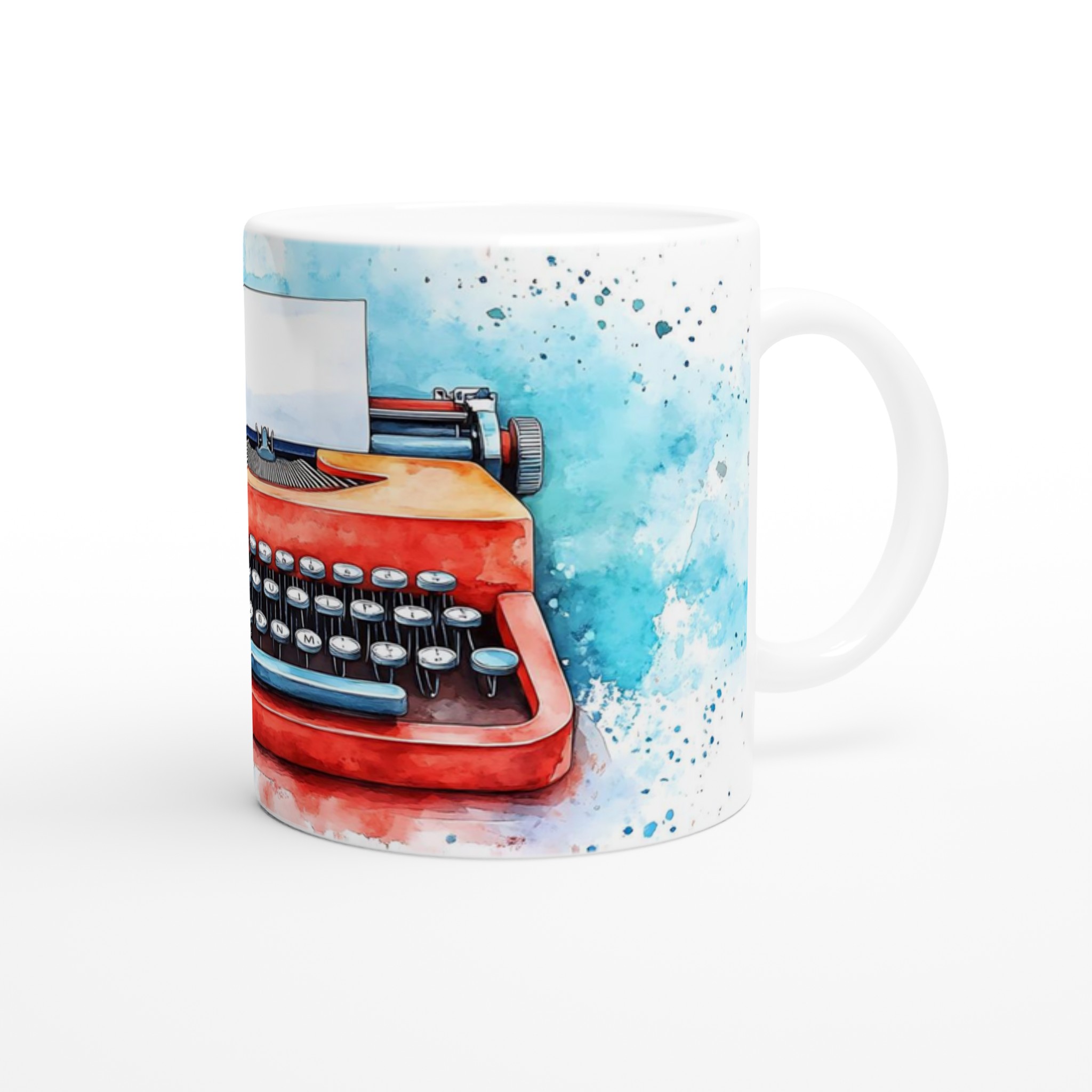 Retro Skrivmaskin Akvarellmugg – Kreativ Design i Valfri Färg, 11 oz Keramik 9 3166e374-baa8-4b39-b6ef-c70903163d11