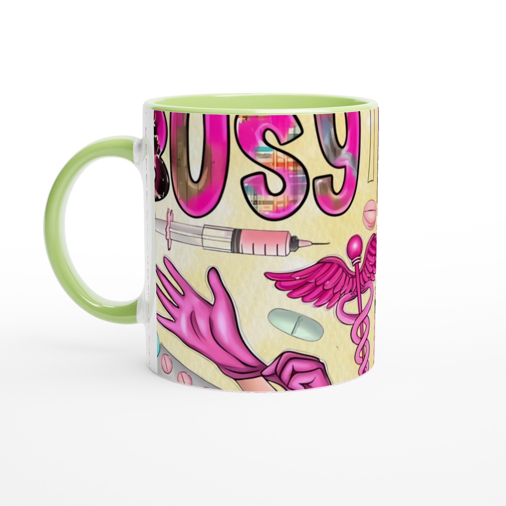 Vit 11oz keramisk mugg med livfullt medicinskt designmotiv i flera färgalternativ 7 3175079e-afdf-4512-af3a-4374ac342fe7