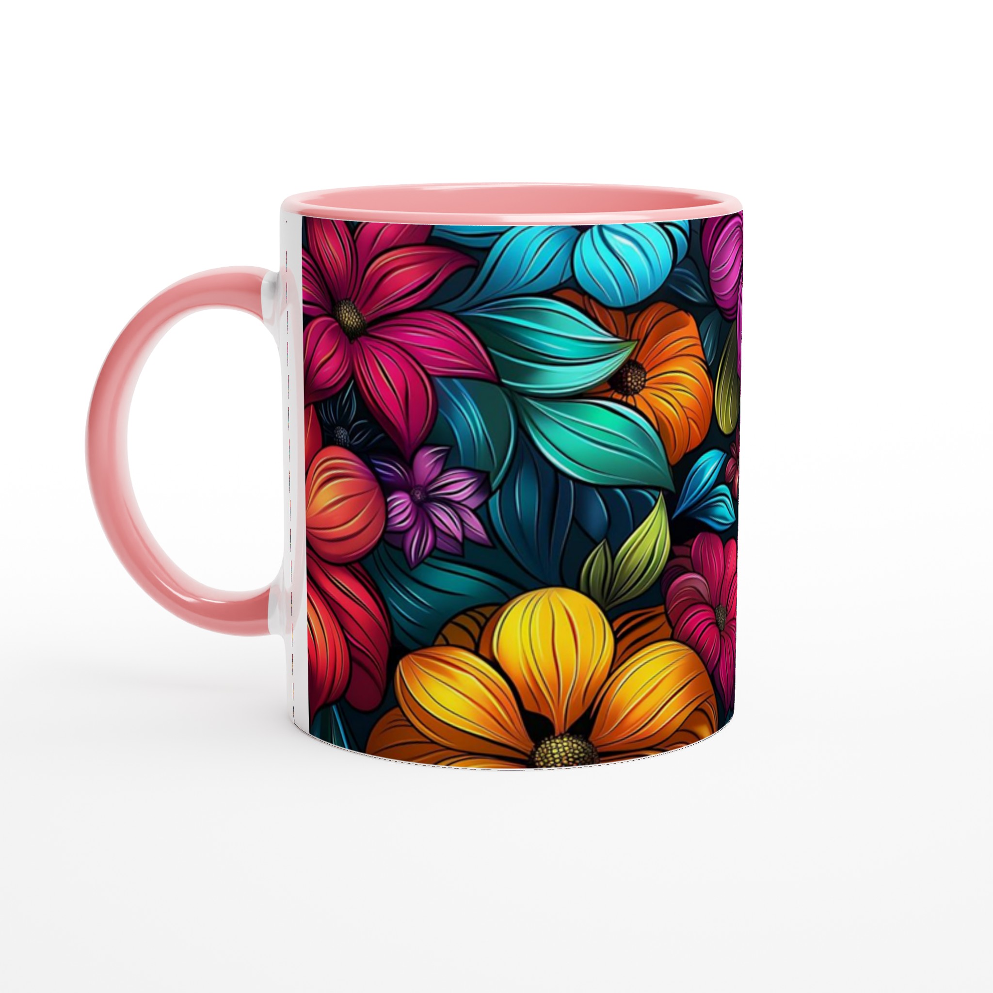 Tropisk Blomster Mugg - Livfull Keramisk Kaffemugg med Färgstark Design, 11oz 6 31765d0f-c563-4534-b4e7-fcec31cd0744