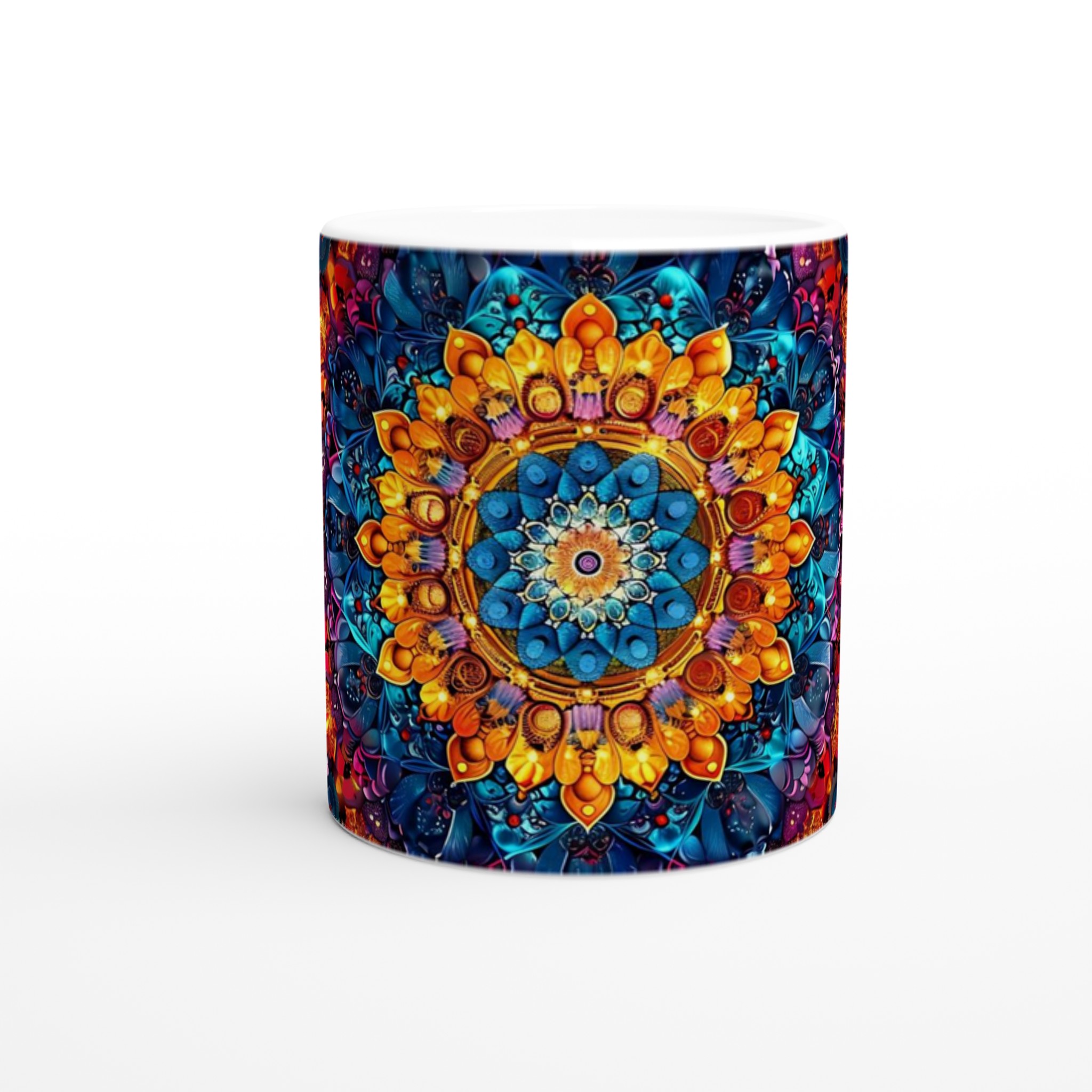 Mångfärgad Mandala Keramikmugg - 11oz, Levande Konst för Dina Kaffestunder 8 319b609e-2e16-4c15-8a11-644479ee9573