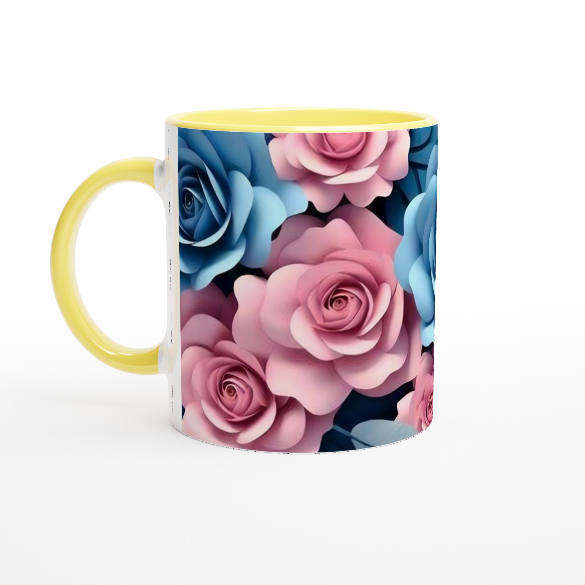 Elegant 11oz Keramisk Mugg med Blå och Rosa Rosor – Välj Din Favoritfärg 3 31ab6e07-23b7-471a-b56d-b0dcd6a5204d