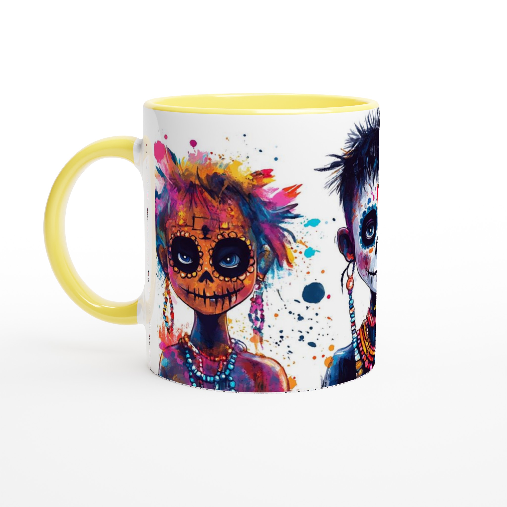 Färgsprakande Calavera Mugg - 11oz Keramisk Kaffemugg i ditt val av sju livfulla färger 3 31ac4720-e102-4f85-b245-9f5c733734f9