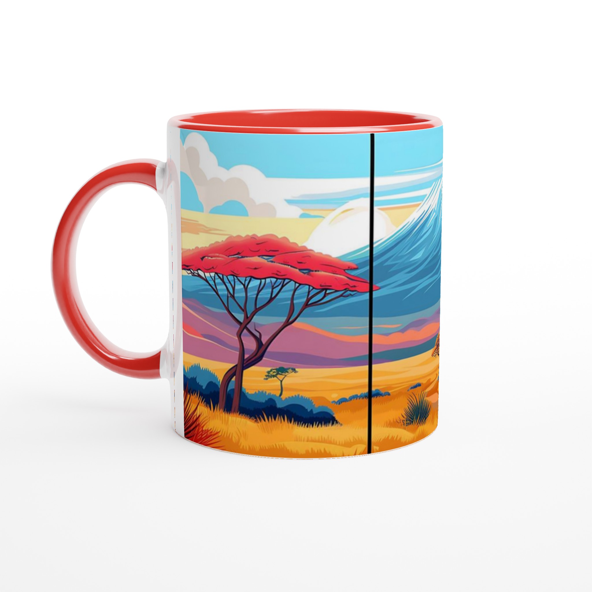 Kilimanjaro Solnedgång: Konstfull 11oz Keramikmugg i ditt val av sju livfulla färger 5 31ad2b29-e0e8-469d-af7d-77f4e74f8f38