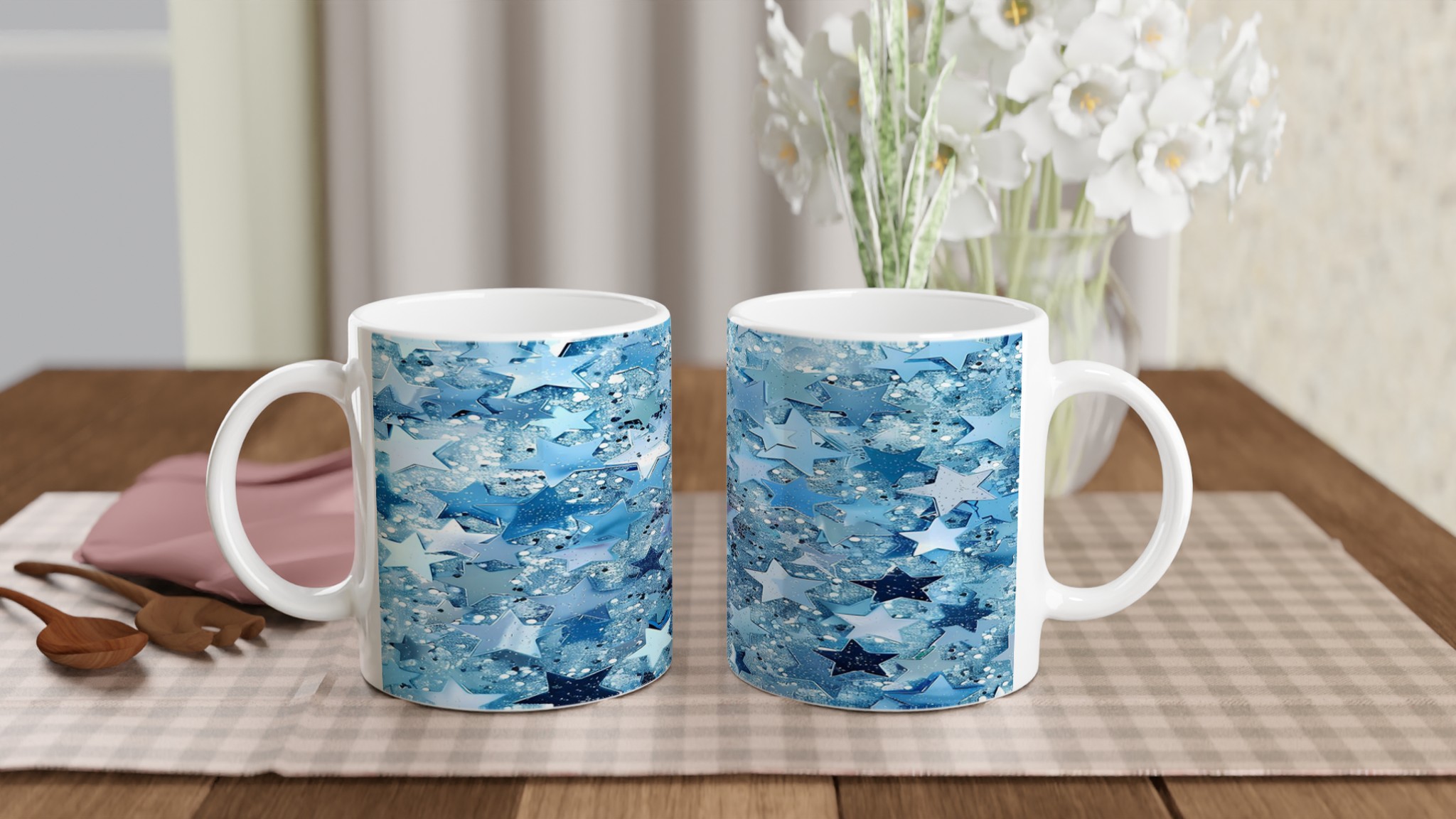 Stjärnklar Blå Glitter Mugg - Premium 11oz Keramik för Magiska Drycker i Valfri Färg 10 31d0bf42-e6c8-4f72-bffc-70a8ec16c6ca