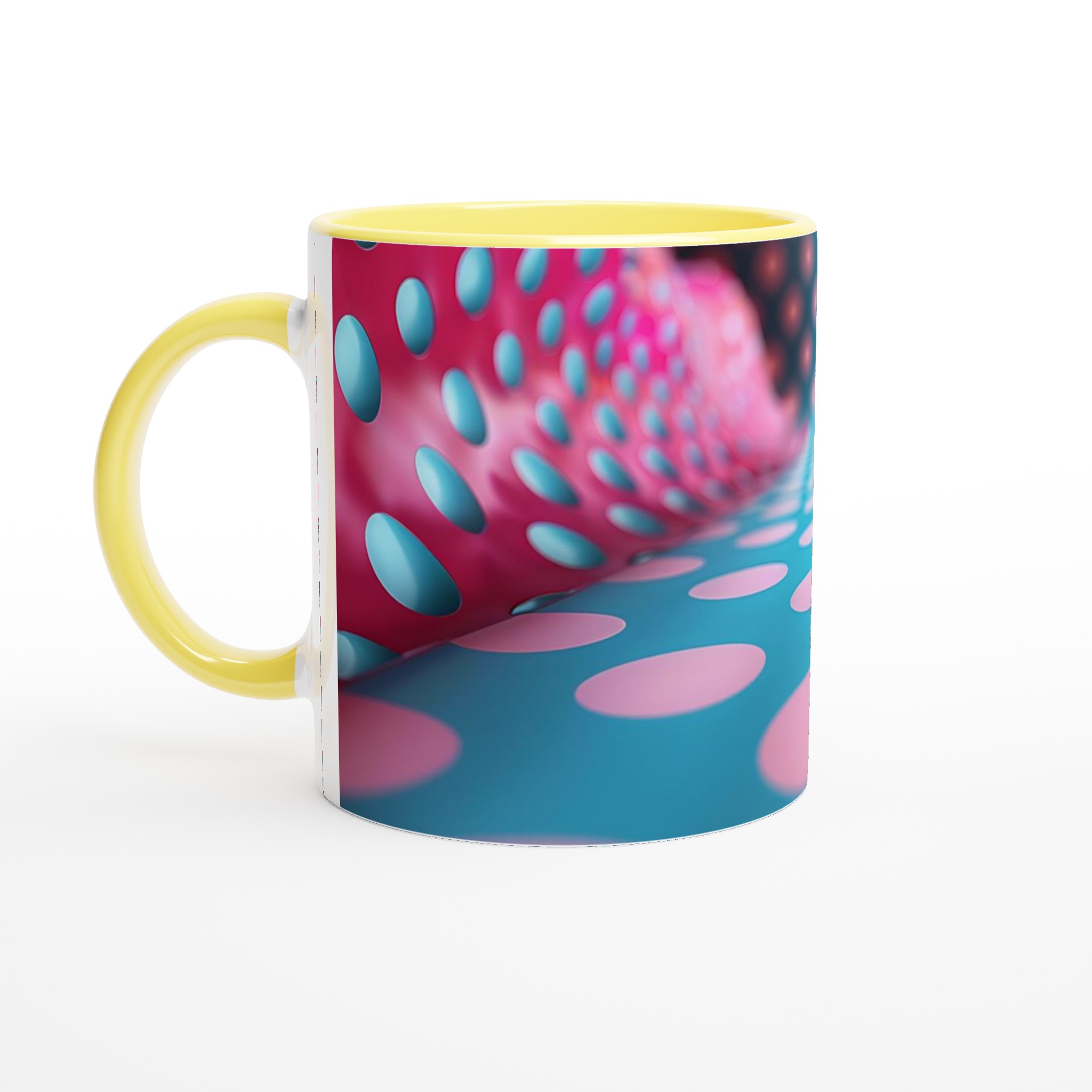Abstrakt Mugg i Pop Art-stil – 11oz Keramisk Kaffemugg med Lekfulla Prickar, Finns i Flera Klara Färger 3 32289bc8-ba3e-4992-a3af-211cdf65b85d