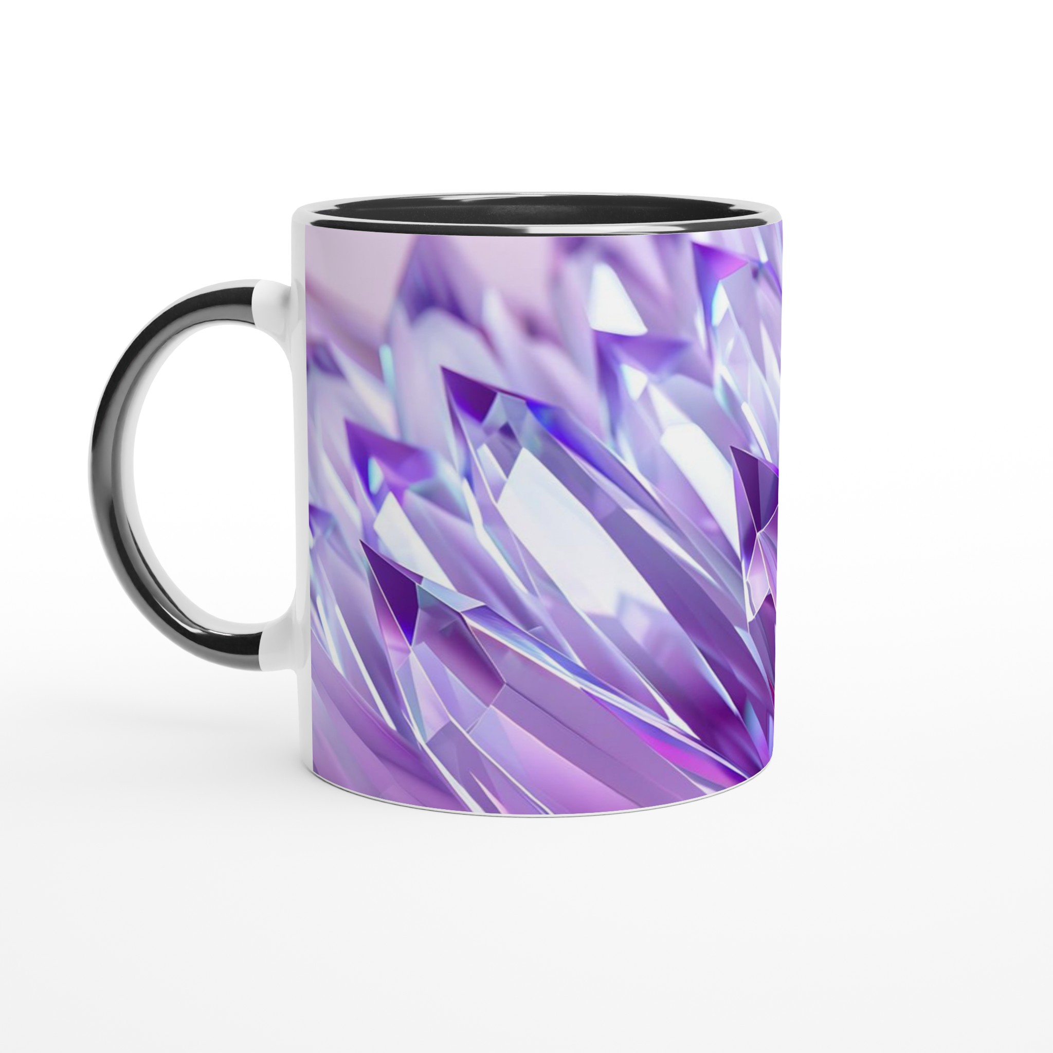 Glittrande Lila Prismamugg – 11 oz Keramisk Kaffemugg med Kristallklar Design 4 32421bcc-6aee-4244-bdaf-aa8bfd5ef768