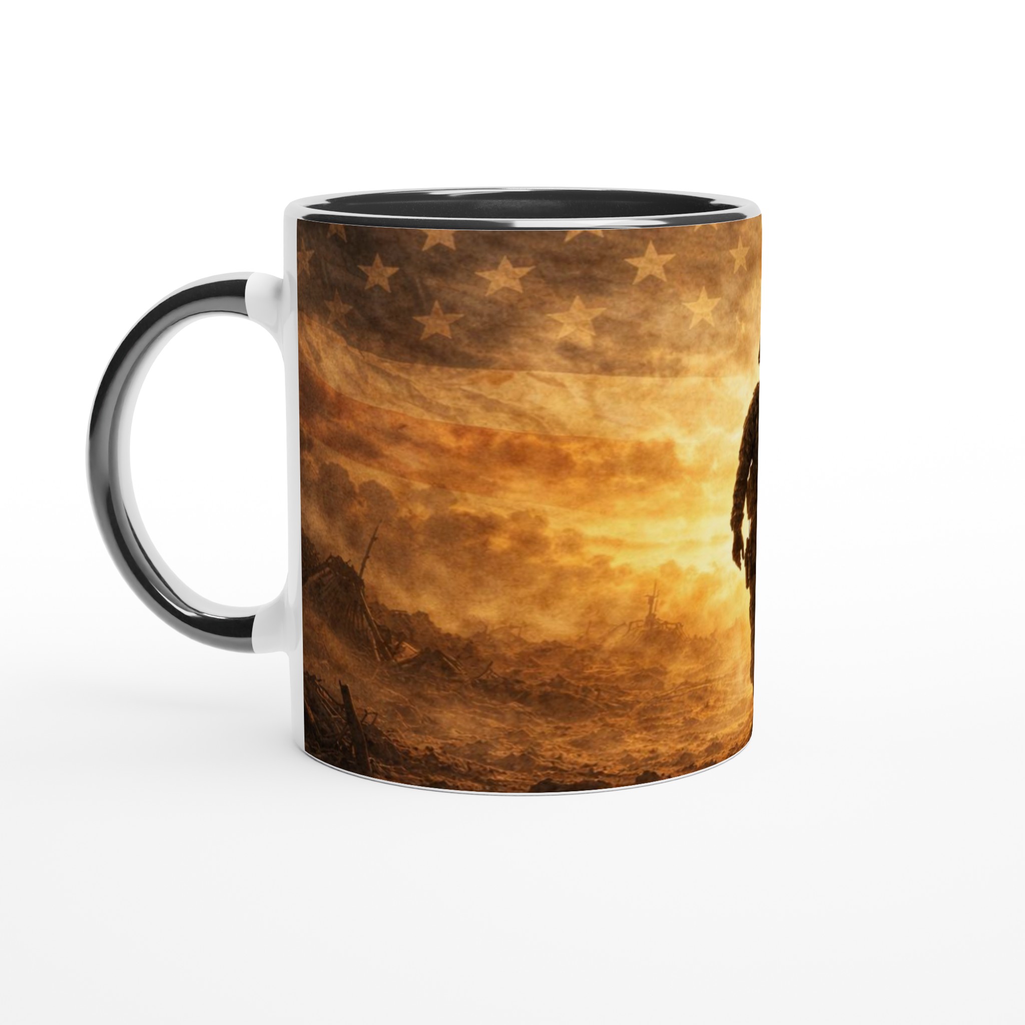 Vit 11oz keramisk mugg med patriotiskt amerikanskt soldatmotiv i flera färgalternativ 4 3269da89-5a2b-4566-8c39-df3bbb2f9df5