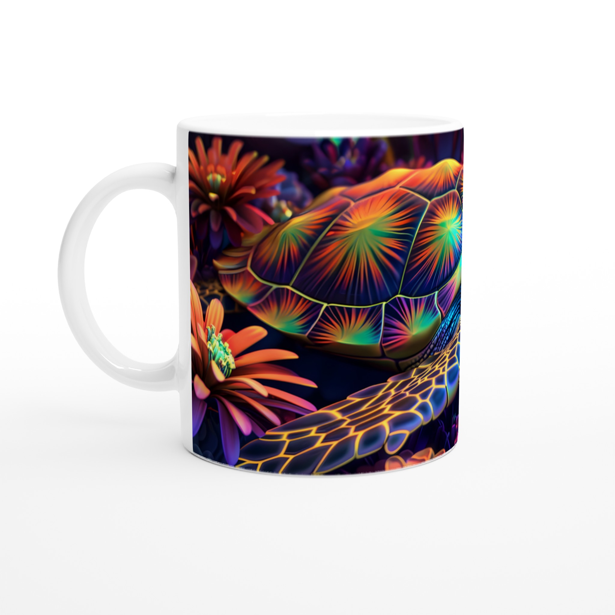 Neon Havssköldpadda 11oz Keramisk Mugg – Konstfullt Tryck, Välj Din Färg! 1 3270c18c-ba22-4a27-b87e-a7c89388cc0e