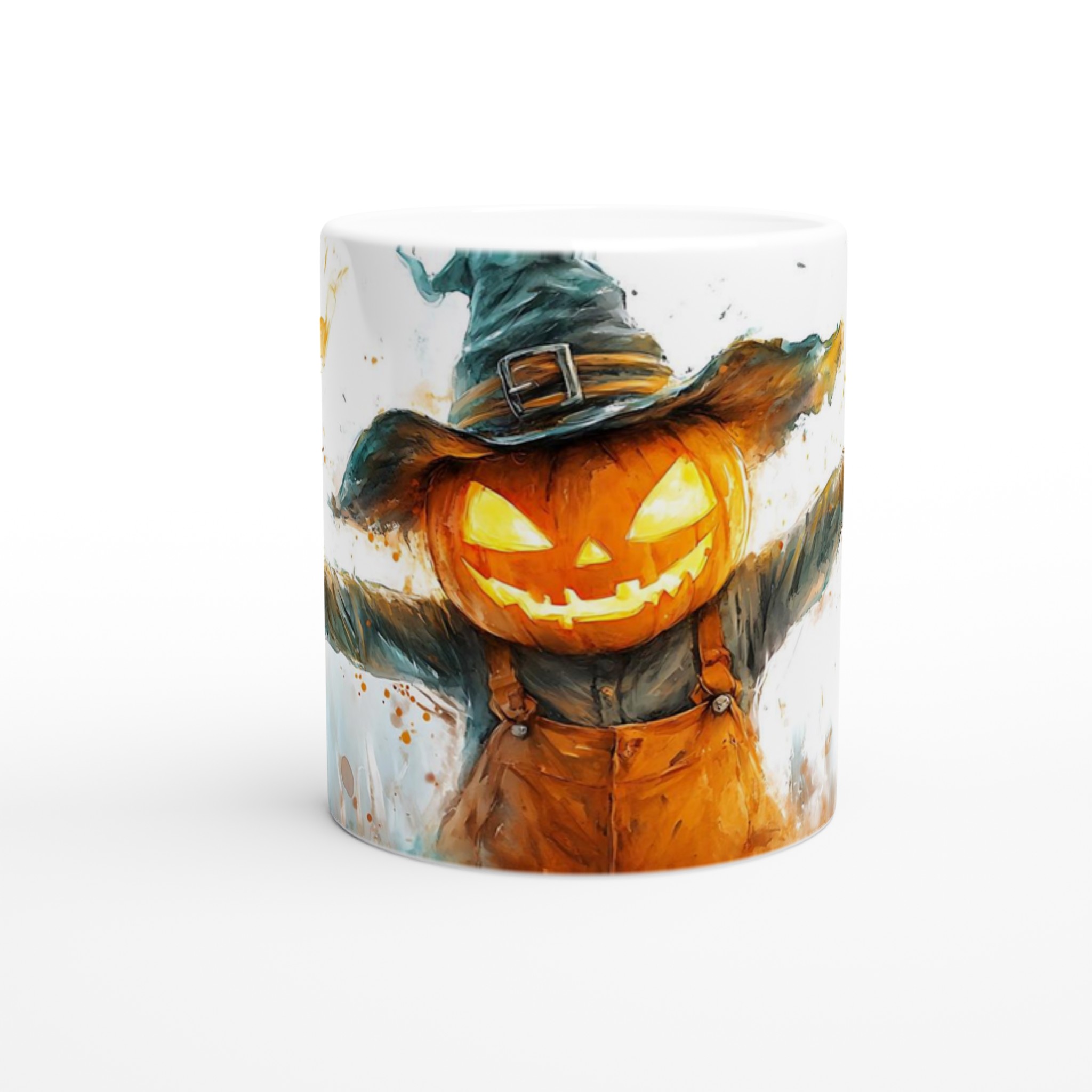 Mystisk Pumpa Skrämsel: Skräckinjagande Halloween Keramikmugg i ditt färgval – 11oz Vit Vit Keramikmugg 8 3287db95-6c97-4e48-8741-47ecc96563fc