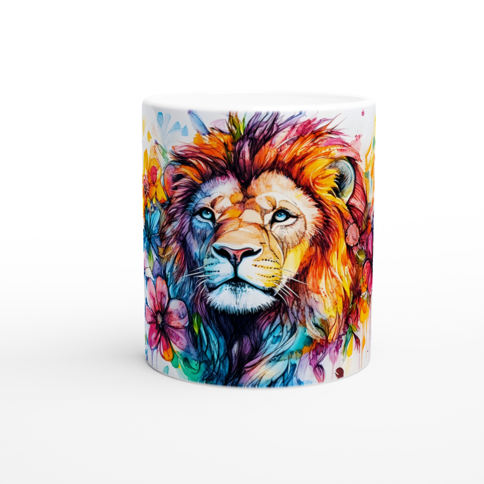 Färgsprakande Lejon Akvarell Mugg – Uttrycksfull 11oz Keramikmugg i ditt Val av Sju Livfulla Färger 8 3291e380-d901-4bd2-8dad-38e2af9d653b
