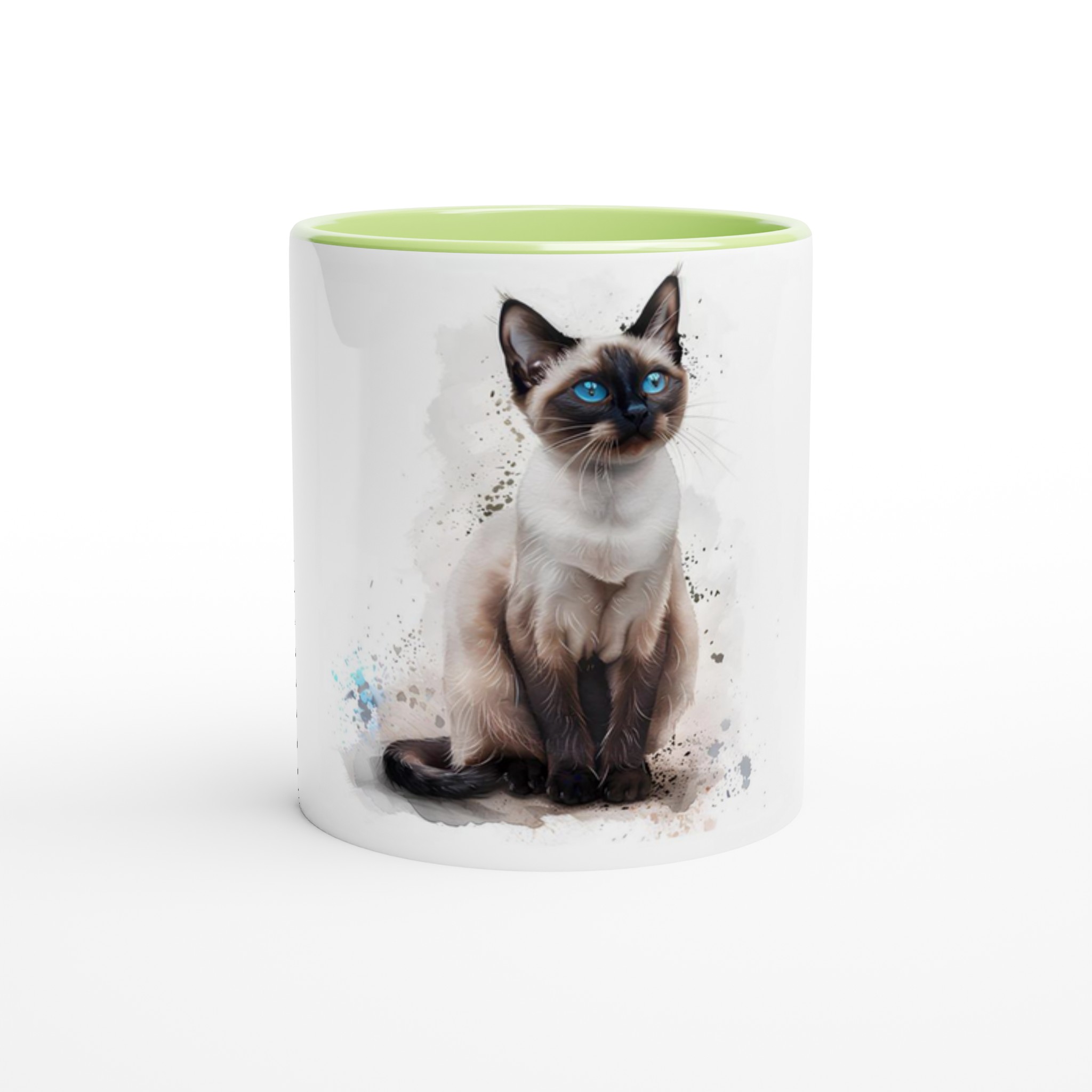Siamkatt akvarell 11oz keramikmugg – Perfekt för kattälskare i ditt val av sex färgade nyanser 4 32943518-59dd-46ae-b8b6-4ceceb96d4f1