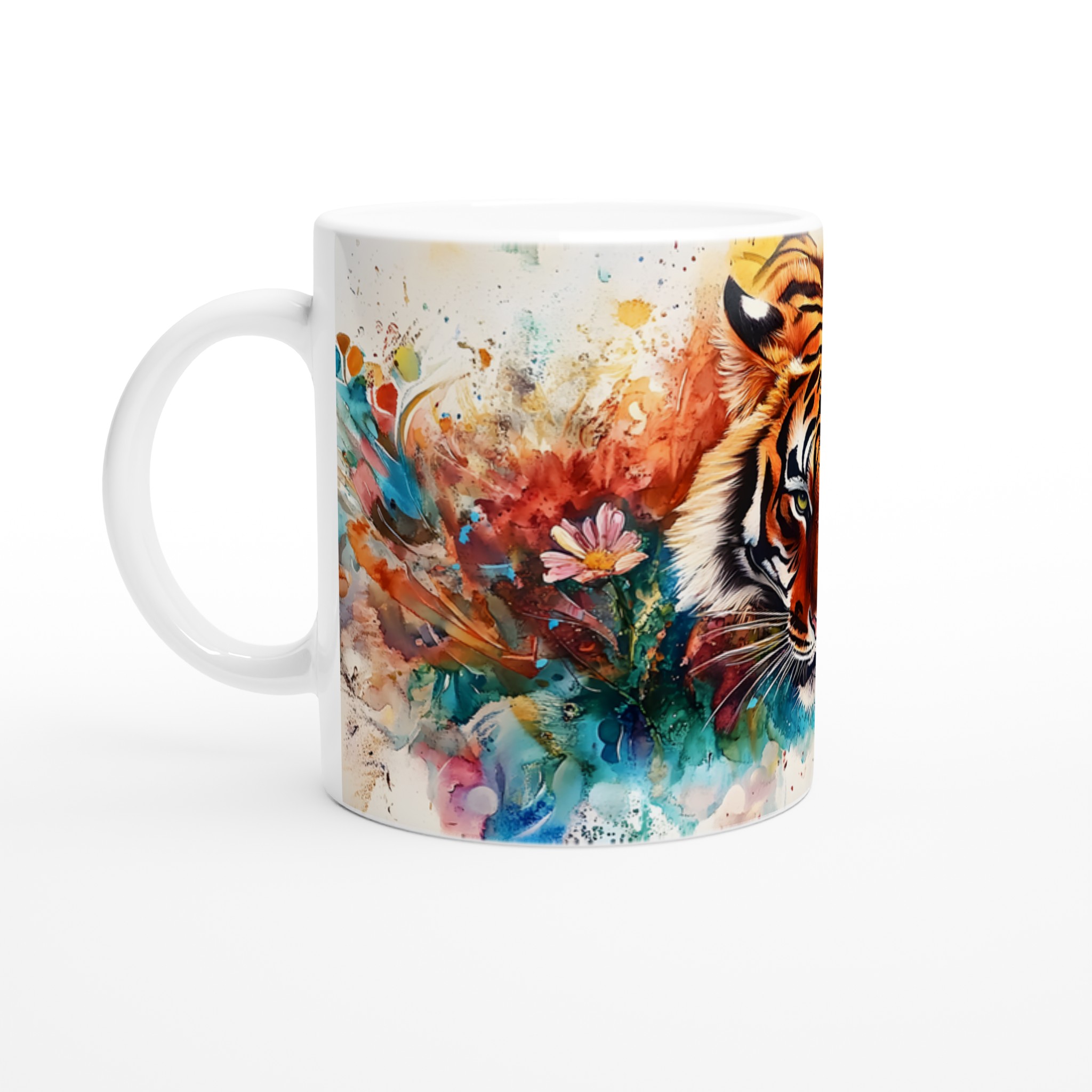 Abstrakt Akvarell Tiger Mugg – Vibrerande Konstmugg i Keramik, Välj Din Färg! 1 32d470e1-9671-41ab-a242-2b56de731d21