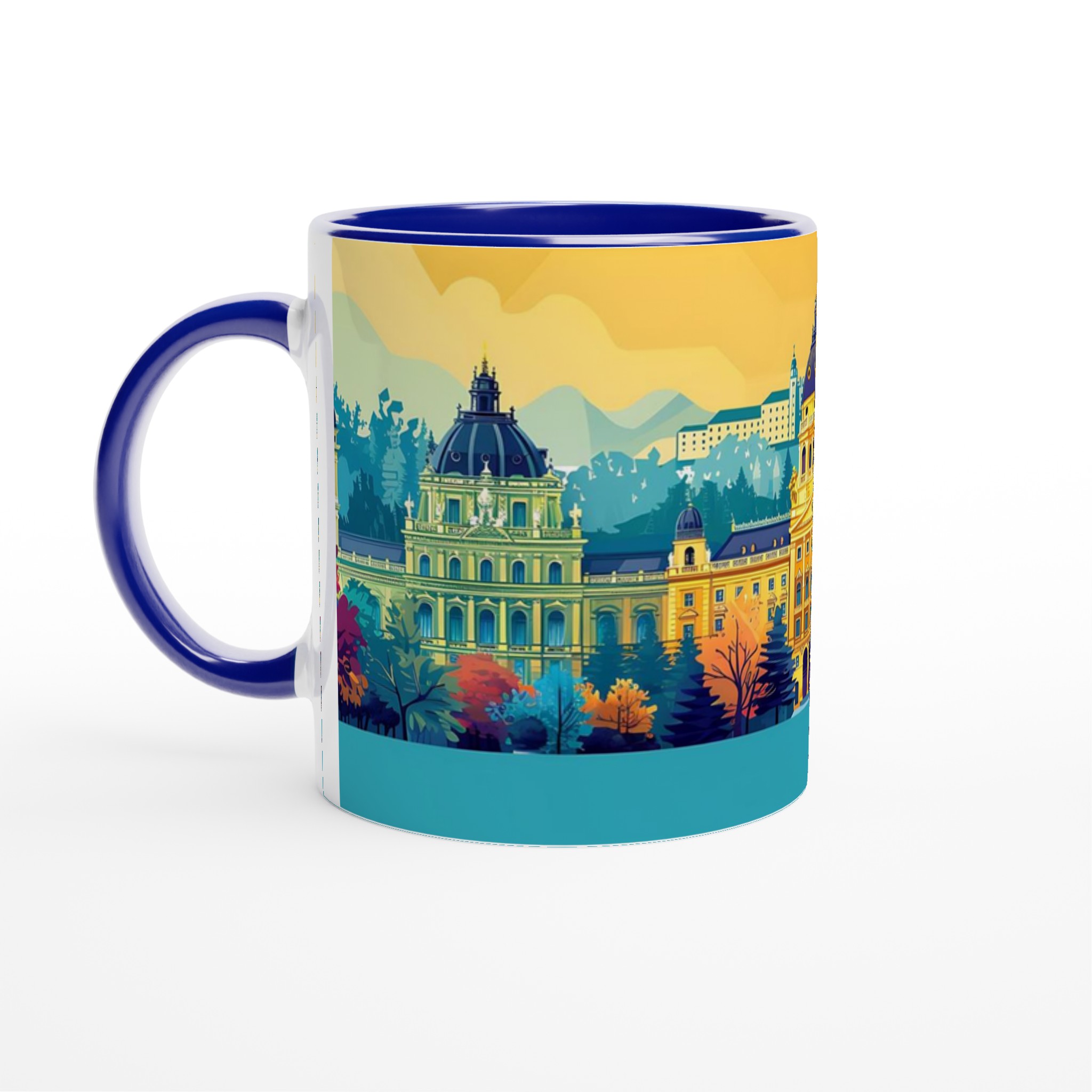 Europeisk Stad Charm Mugg - 11oz Keramikmugg i levande färger 2 32d506b7-477d-4897-a760-d1648184a7fc