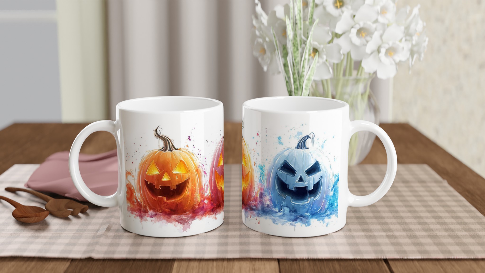 Läskigt charmig 11oz keramikmugg – Perfekt för Halloween-firanden i färgglad akvarell 10 32db9cd2-8282-4763-bc78-b7fa5a5af62c