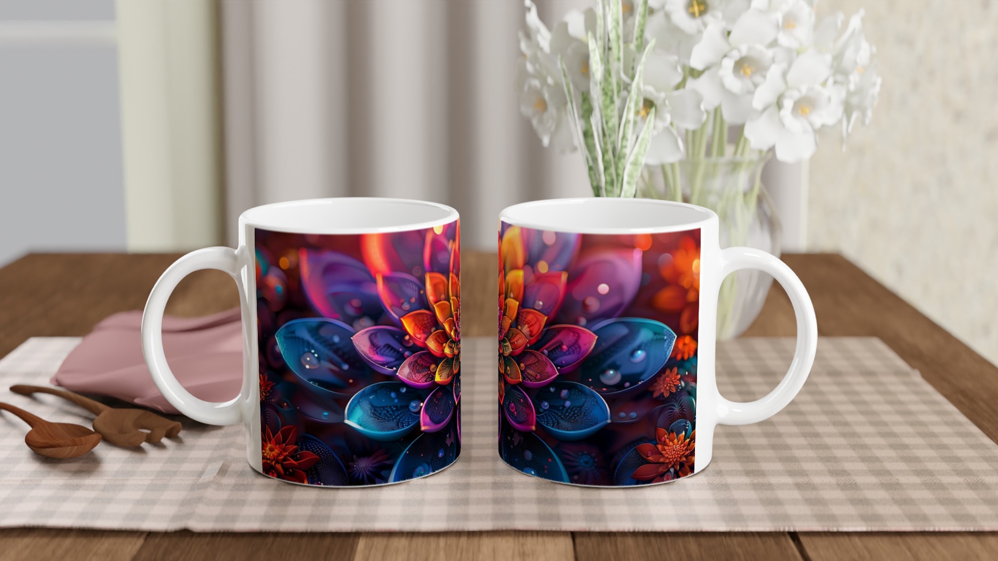 Kosmisk Lotusblomma 11oz Keramisk Mugg – Konstnärligt Tryck för En Färgsprakande Kaffestund 10 32ec28c1-cde6-4a7f-be0d-ab85e017c418