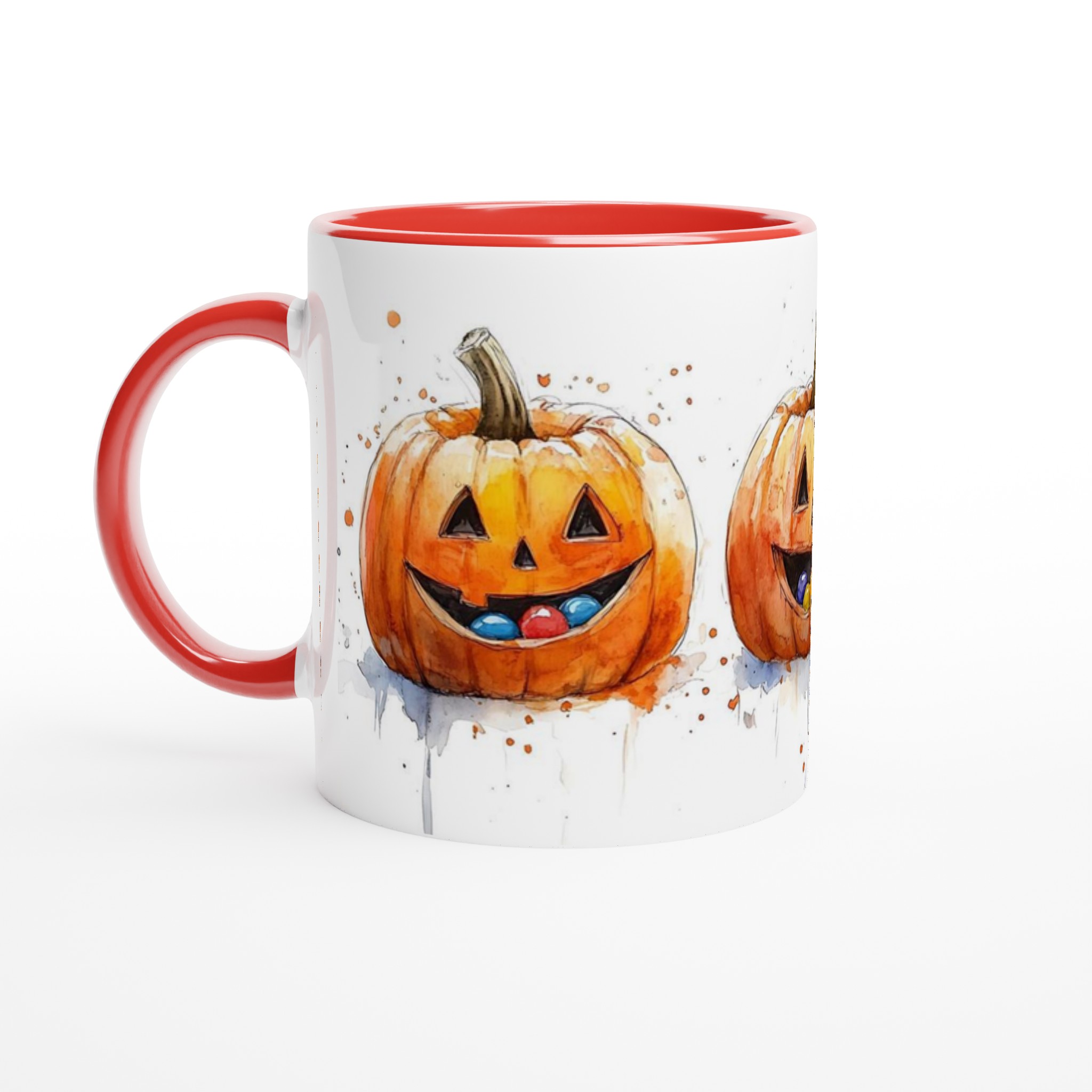 Glad Akvarell Pumpa Mugg – Levande Halloween Motiv på 11oz Keramisk Mugg 5 330e0f2b-748c-4248-979b-077b9c491666