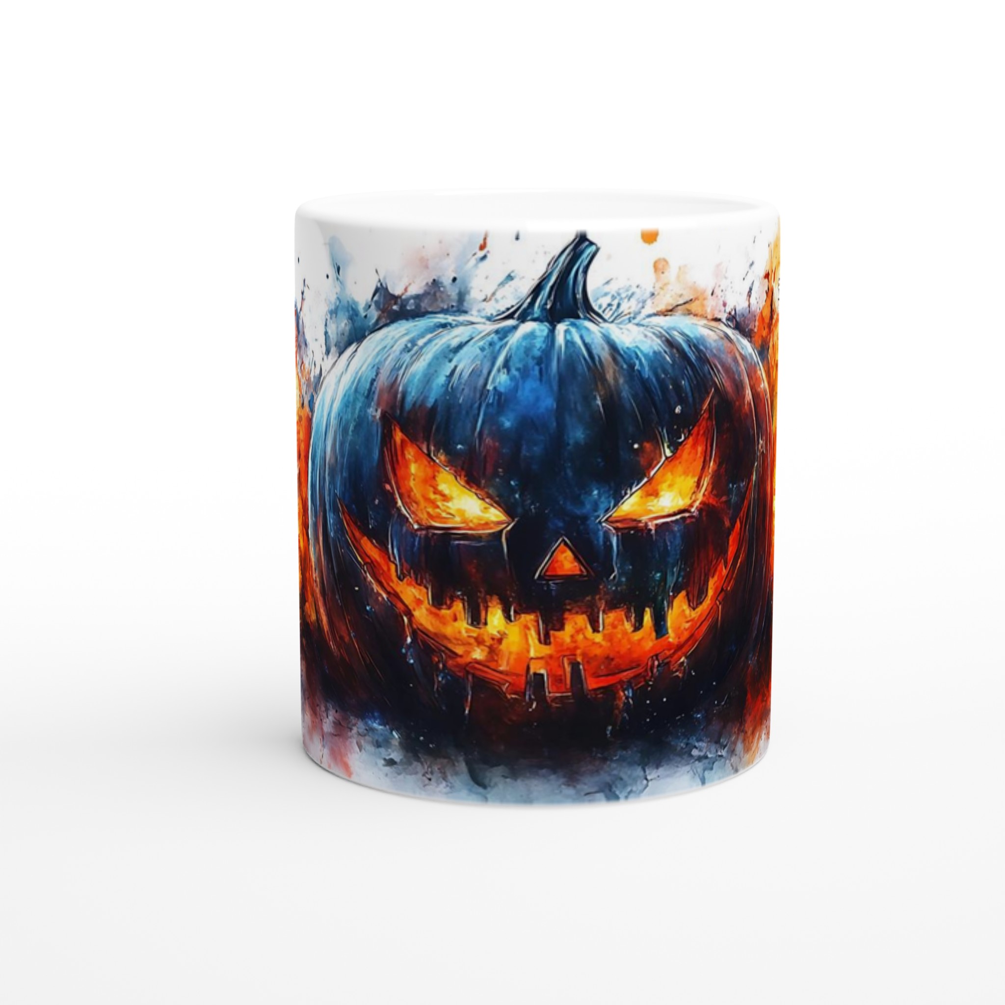 Skrämmande Halloween Pumpamugg – Akvarell Jack-o'-Lantern 8 330f9892-2e5b-4543-949b-00d27c80e528