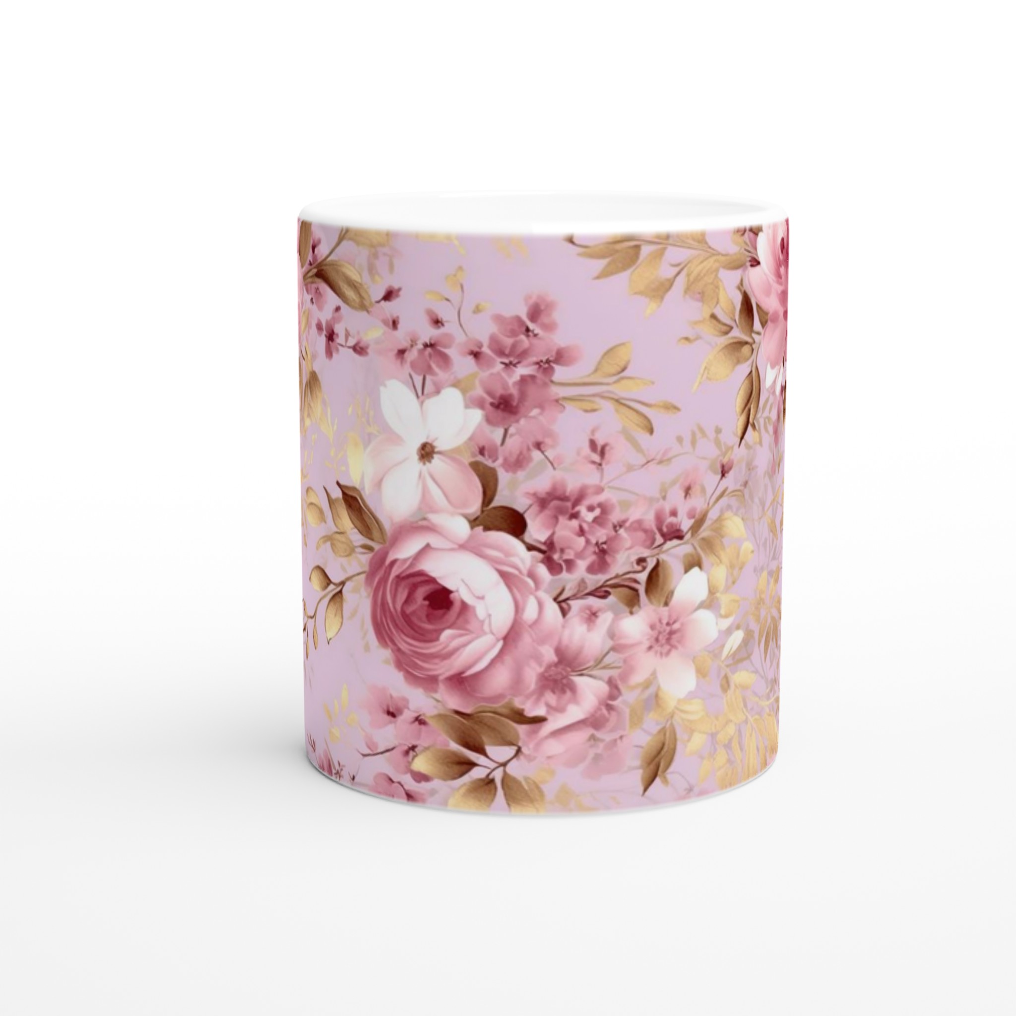 Elegant Vit 11oz Keramisk Mugg med Rosig Blommig Design – Välj Bland Färgstarka Keramiska Nyanser 8 33248a9d-2d22-4e96-a0eb-960899cf19f3