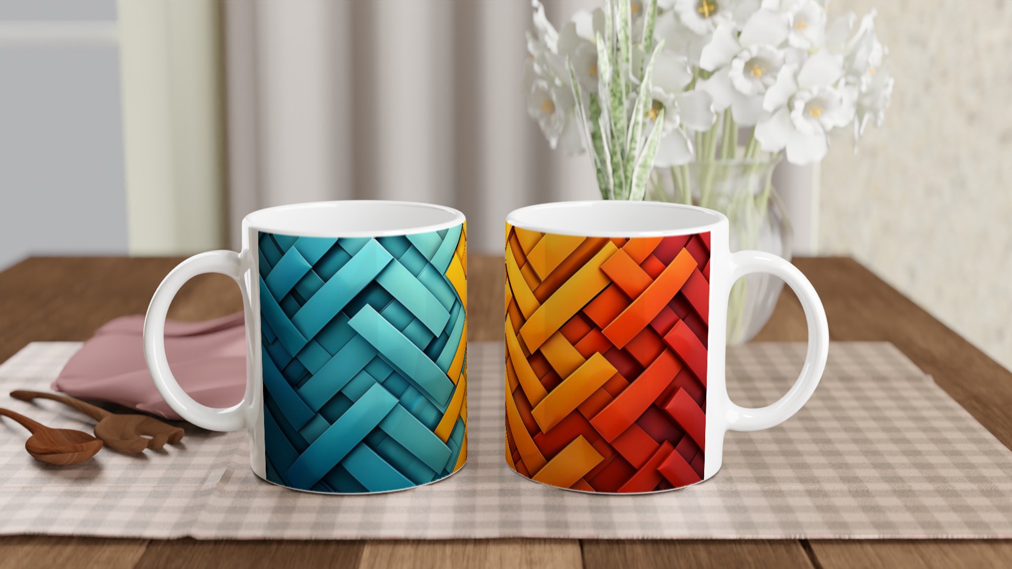 Abstrakt Mosaik Keramikmugg - 11oz Hållbar Design för Färgglada Stunder 10 33474bbd-04b7-4dd8-b259-e65547797dde