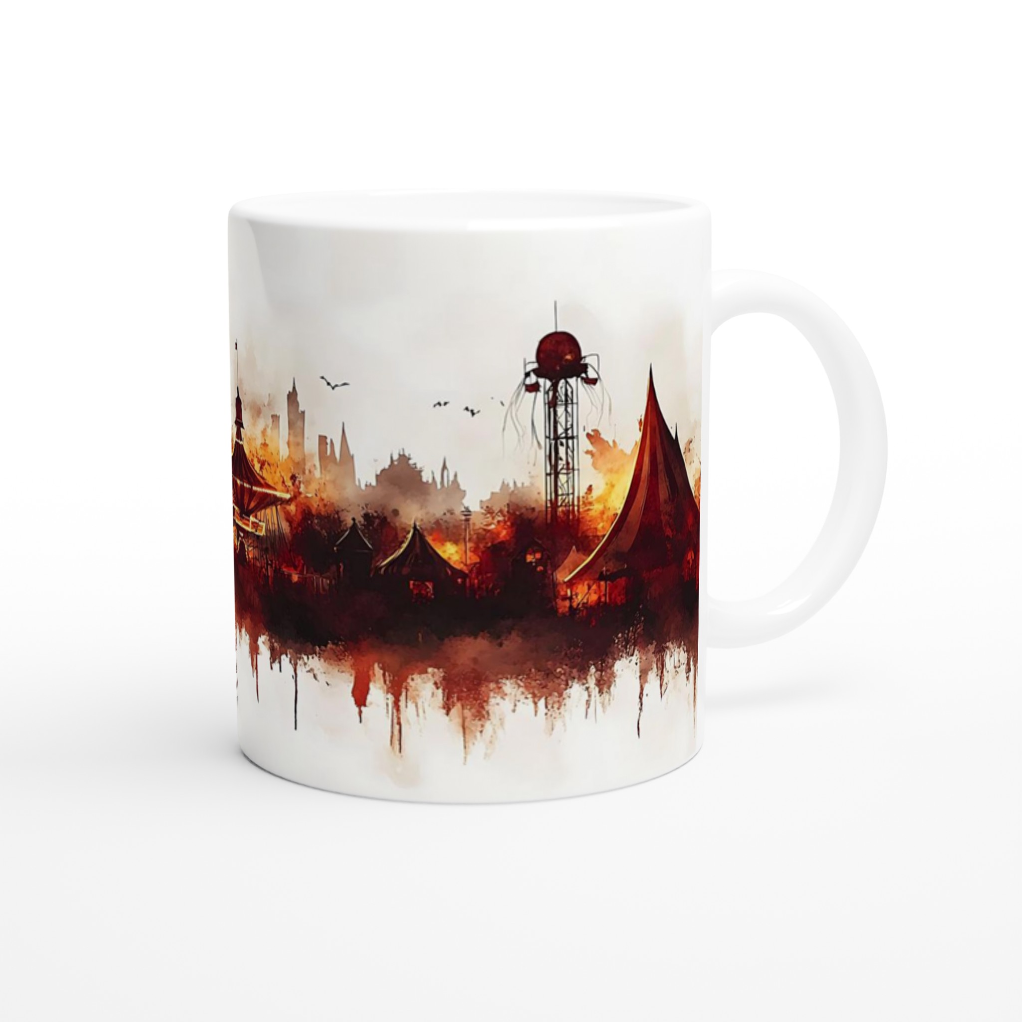 Mystisk Nöjespark: Akvarell Mugg – 11oz Keramikmugg i ditt val av 7 färger 9 3363dfb7-a02a-4281-94af-cfee45d0a6a1