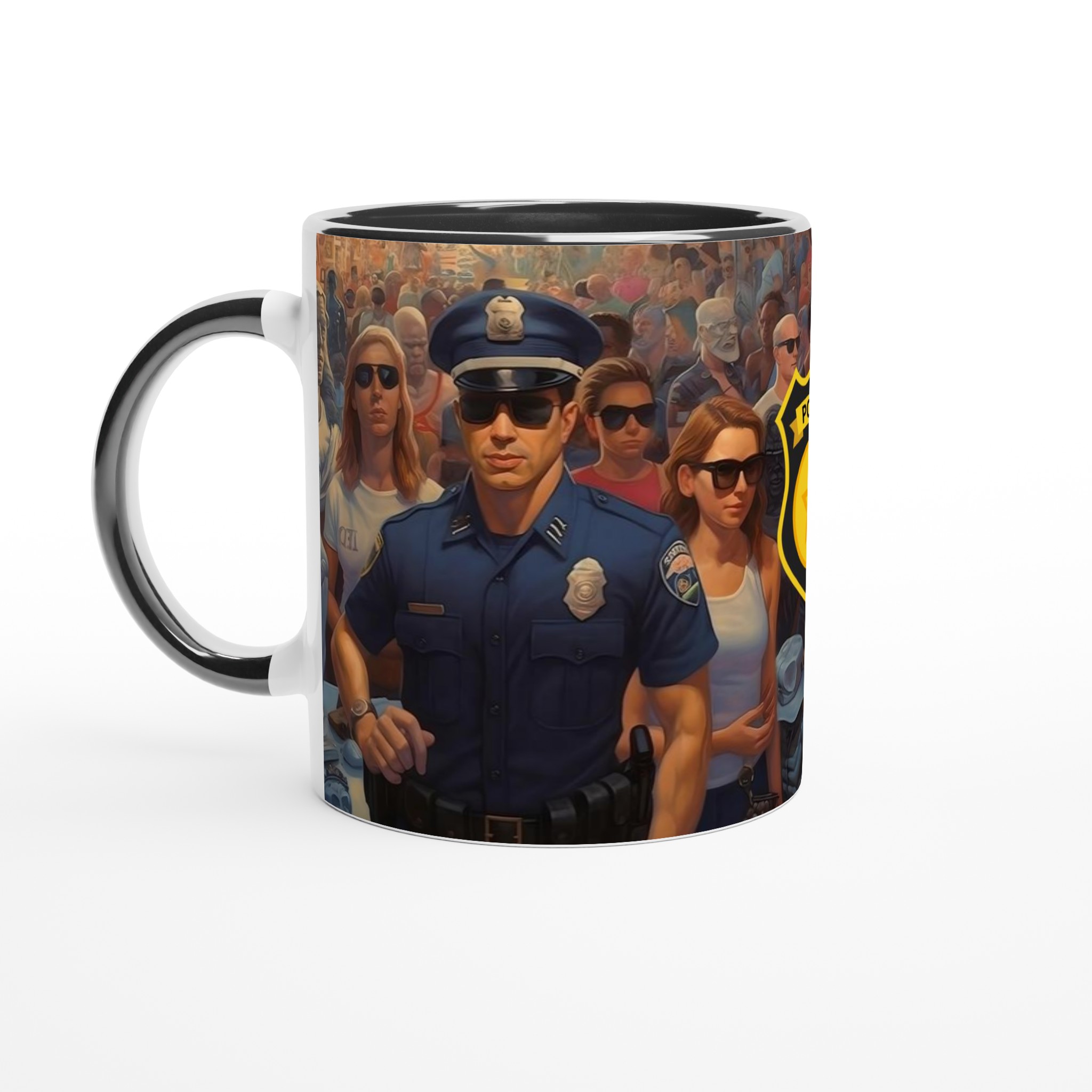 Vit 11oz keramisk mugg med djärvt polismotiv – välj mellan 7 färgstarka keramiska nyanser 4 33642305-3cc9-43ac-abd3-e7f37ba7785c