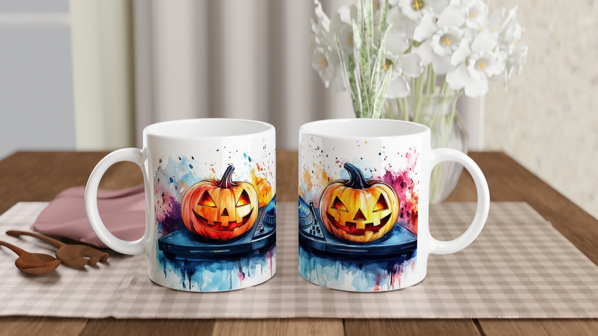 Spooky Beats: Halloween DJ Pumpkins 11oz Keramisk Mugg – Välj bland 7 Färgstarka Nyanser 10 3380ca73-6e5d-4739-a497-249a791bbaac